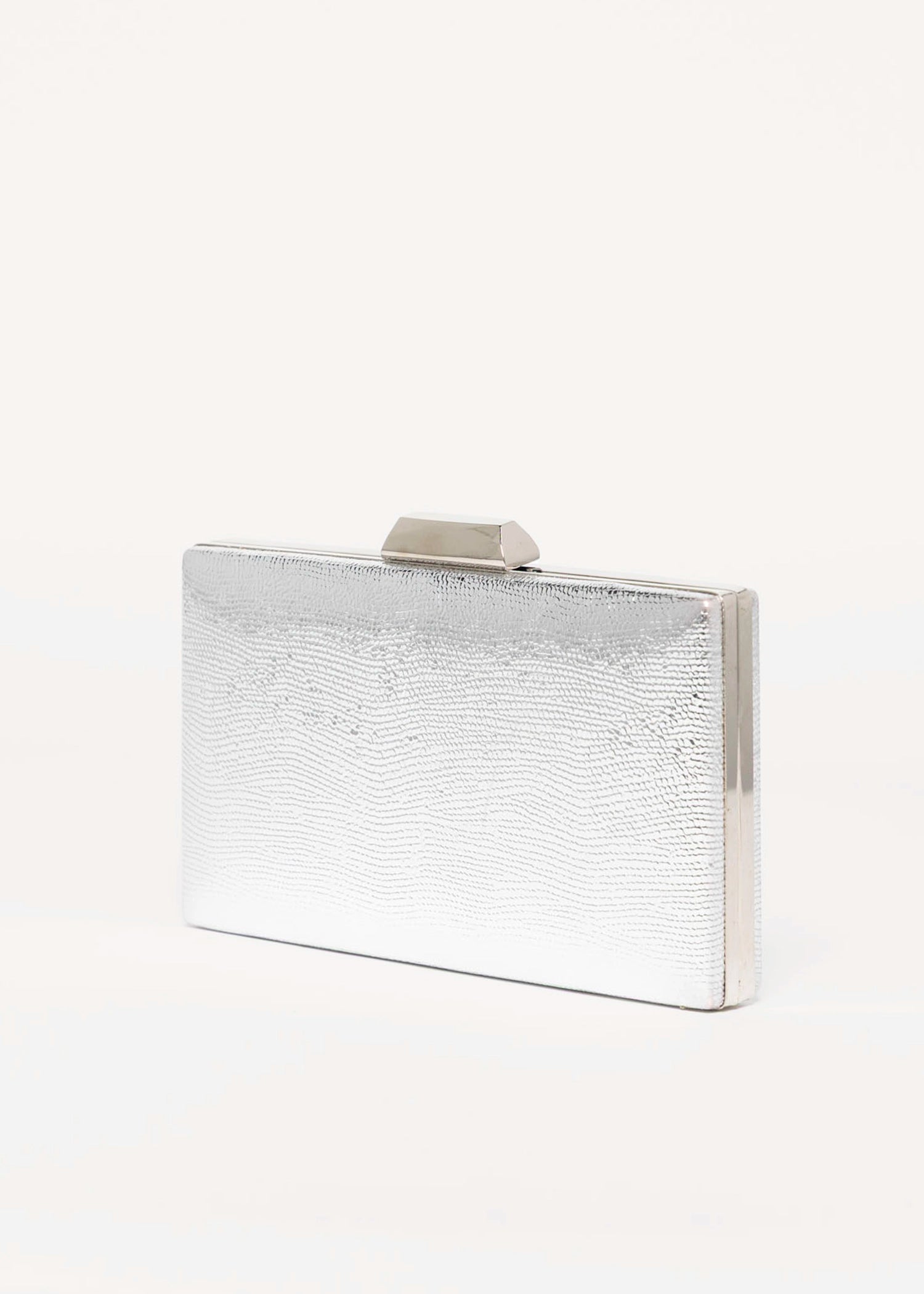swatch_Silver metallic evening clutch