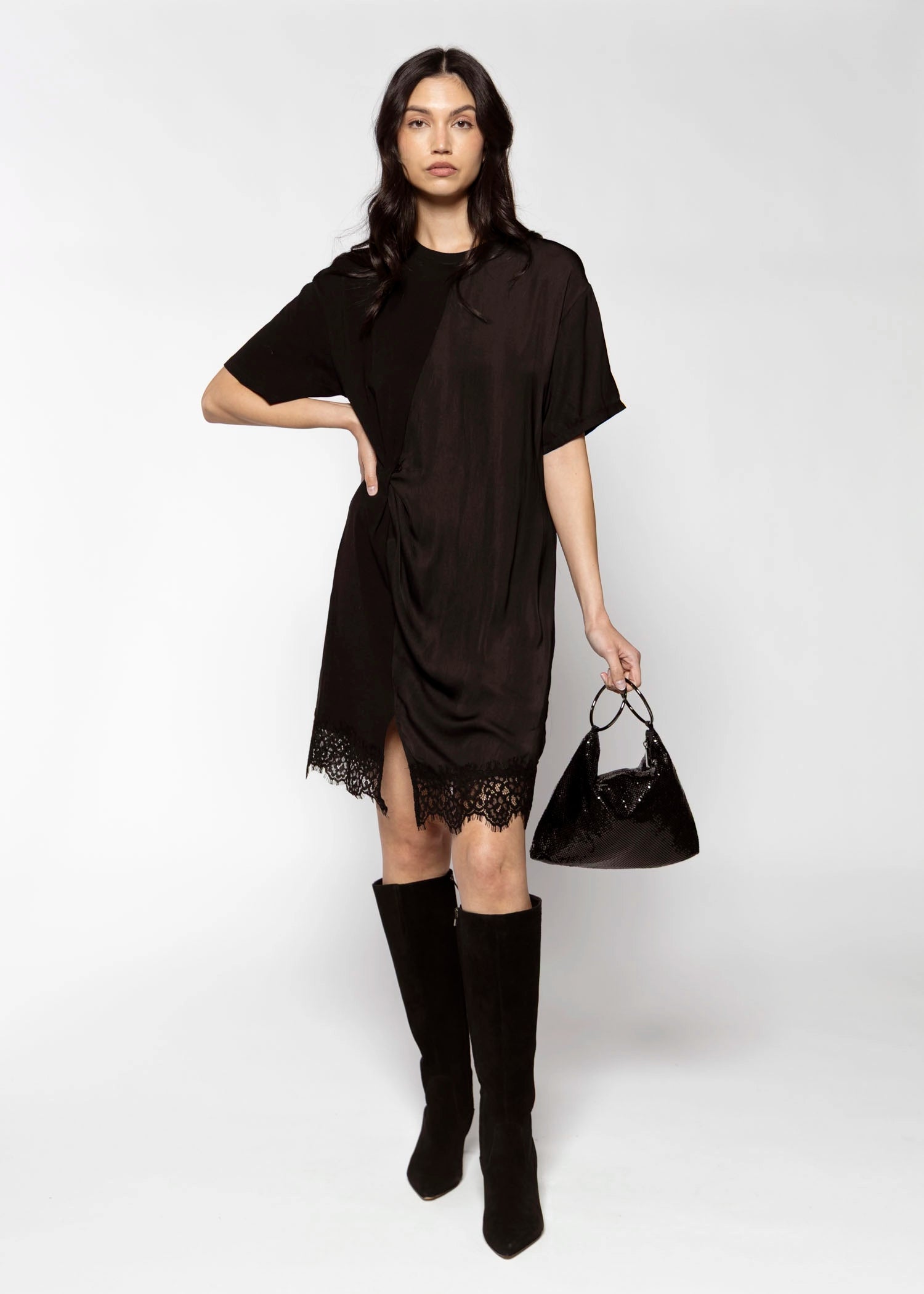 swatch_Black shar mesh evening bag