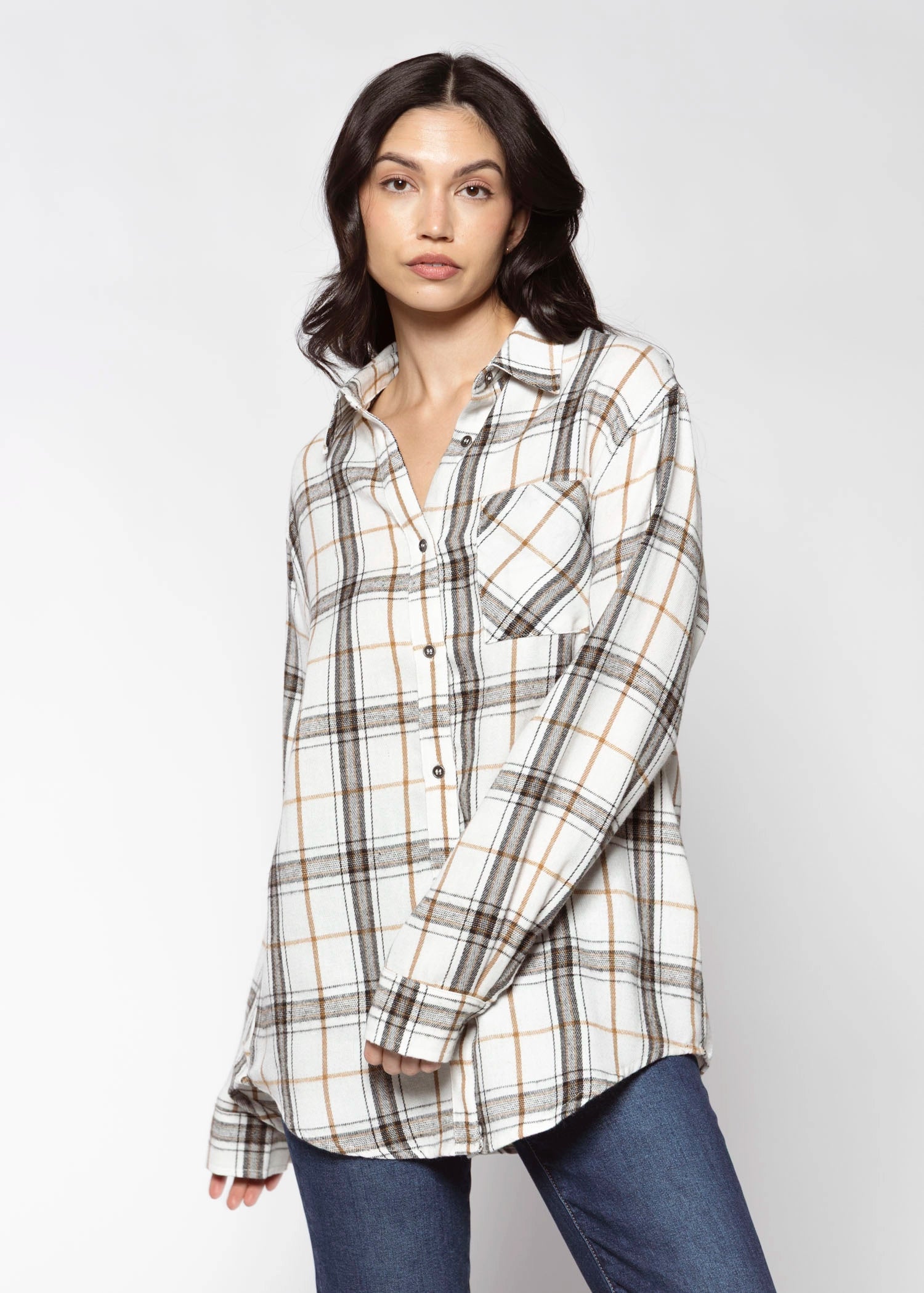 swatch_Bone plaid button down shirts