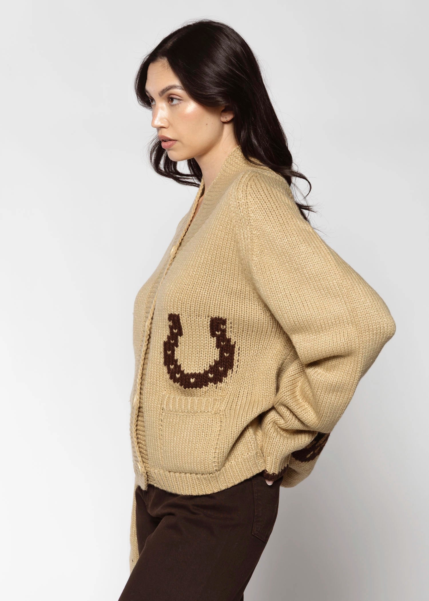 swatch_Camel horse cardigan sweaters