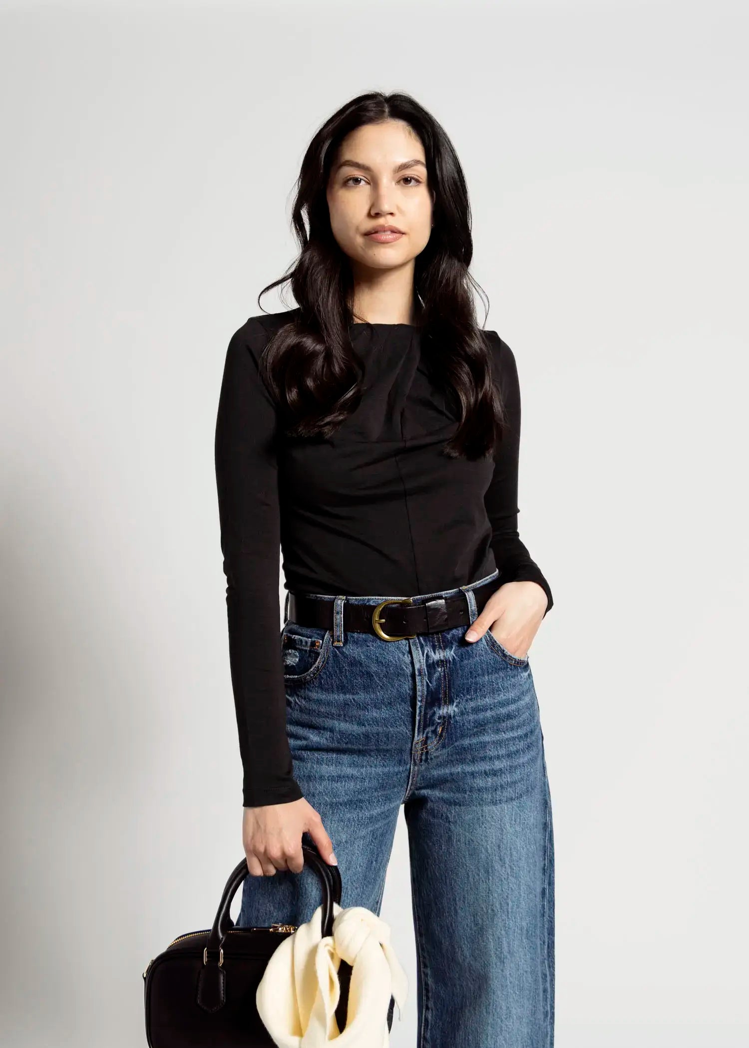 swatch_black rosalind long sleeve top apparel