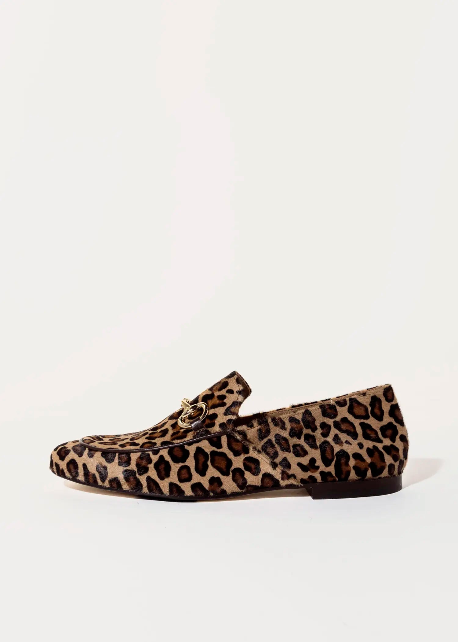 swatch_leopard haircalf loafer with bit flat shoes