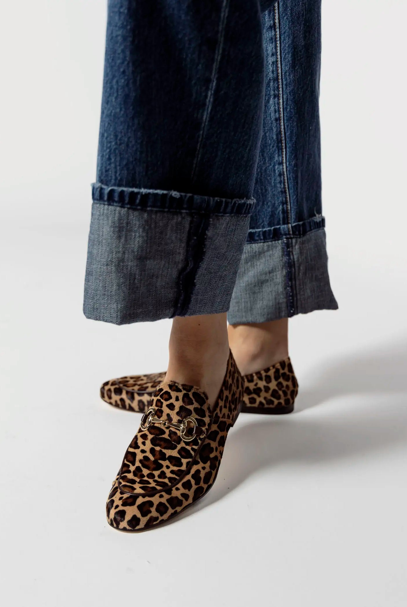 swatch_leopard haircalf loafer with bit flat shoes