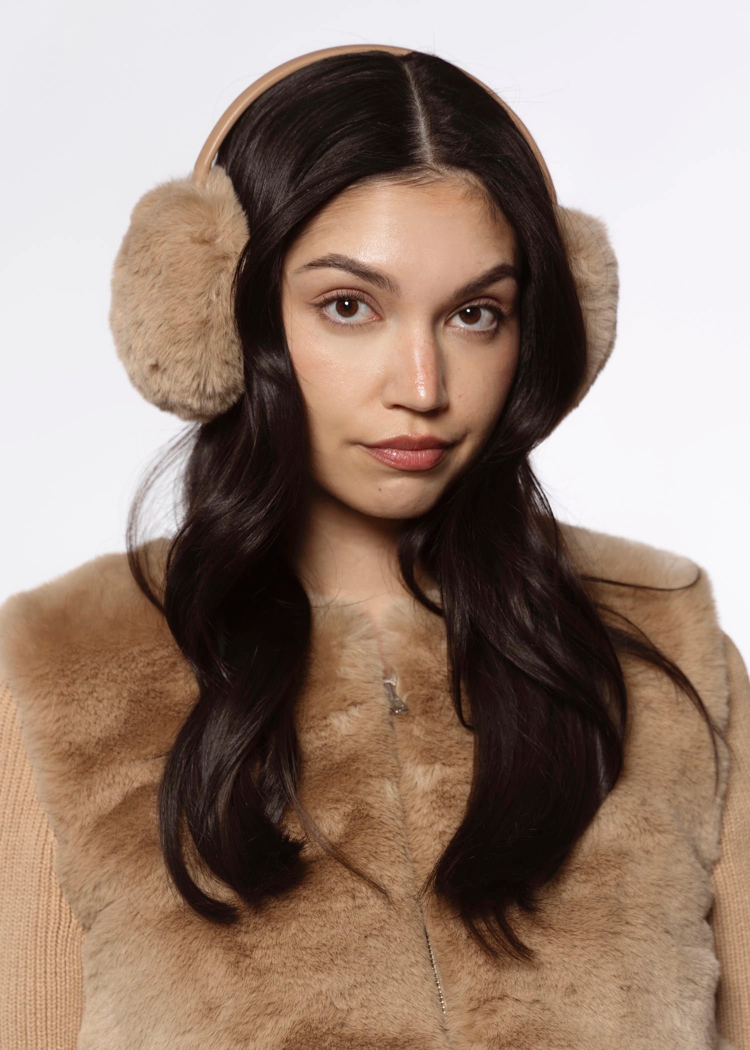 swatch_Tan faux fur earmuffs