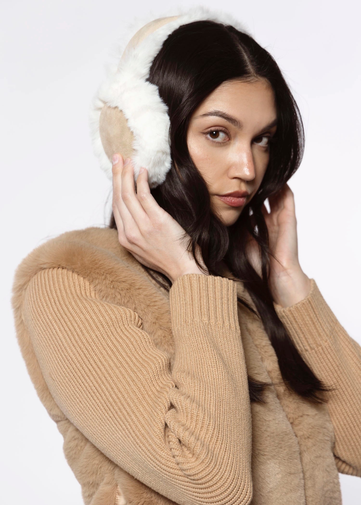 swatch_Taupe snow bunny earmuffs