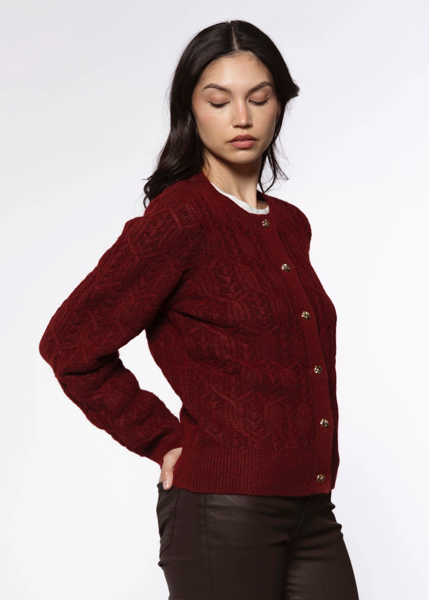 swatch_Burgundy georgina cardigan sweaters