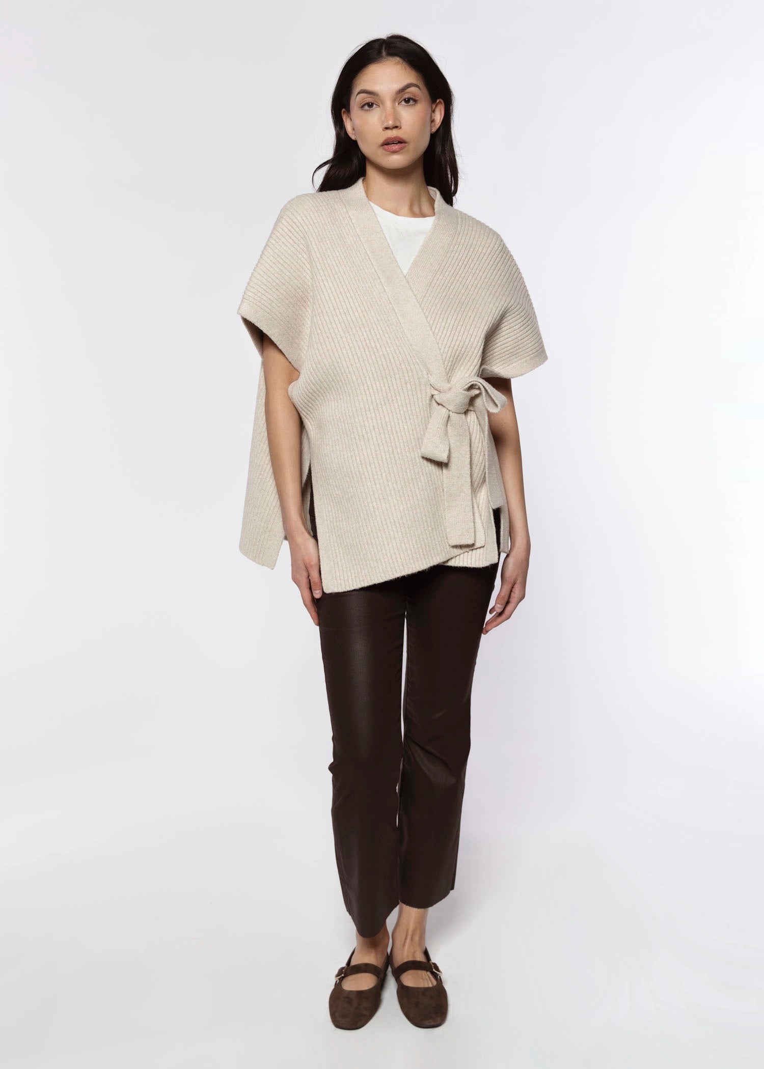 swatch_Cream belted cardigan sweaters