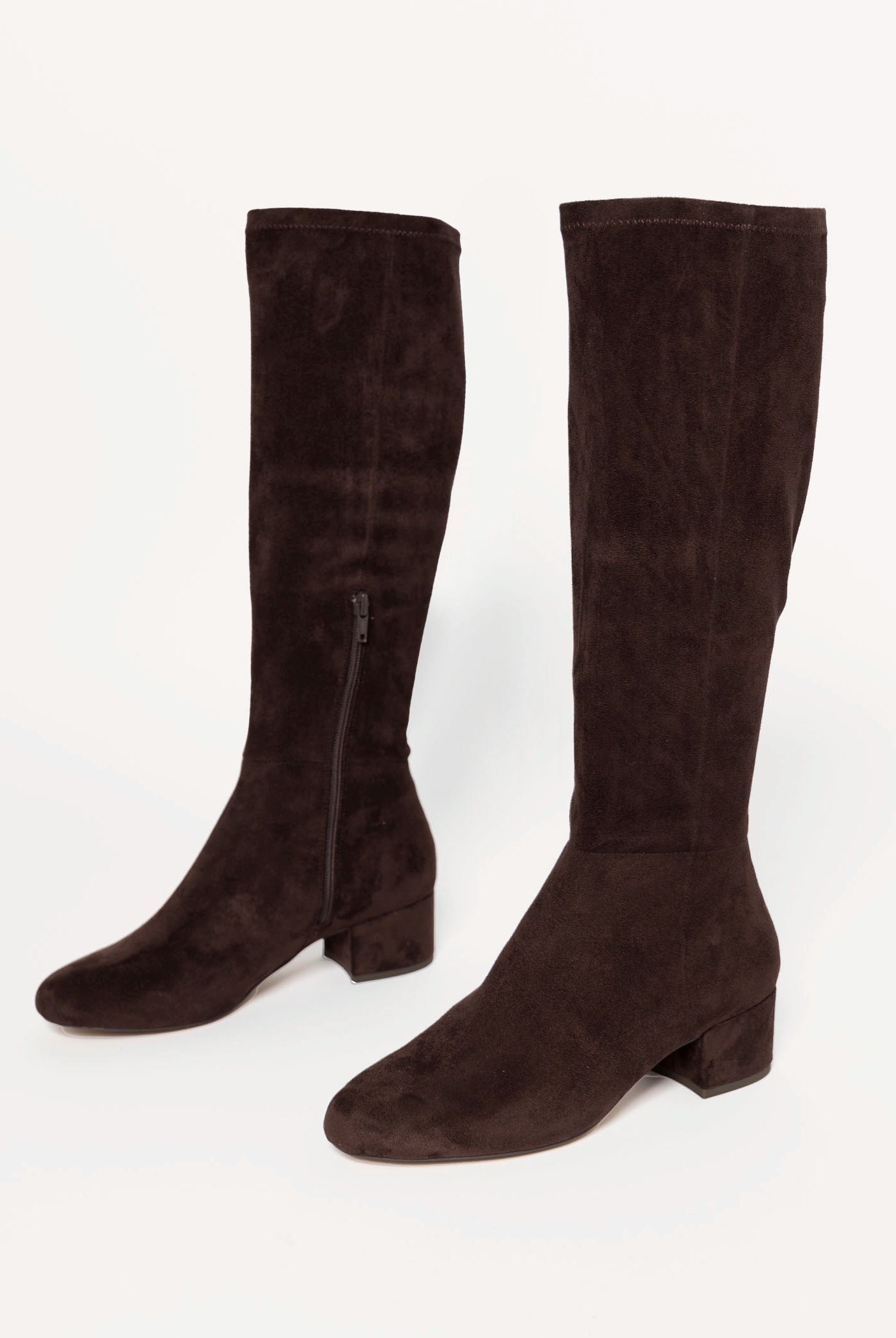 swatch_Chocolate Stretch gold stretch knee high boots