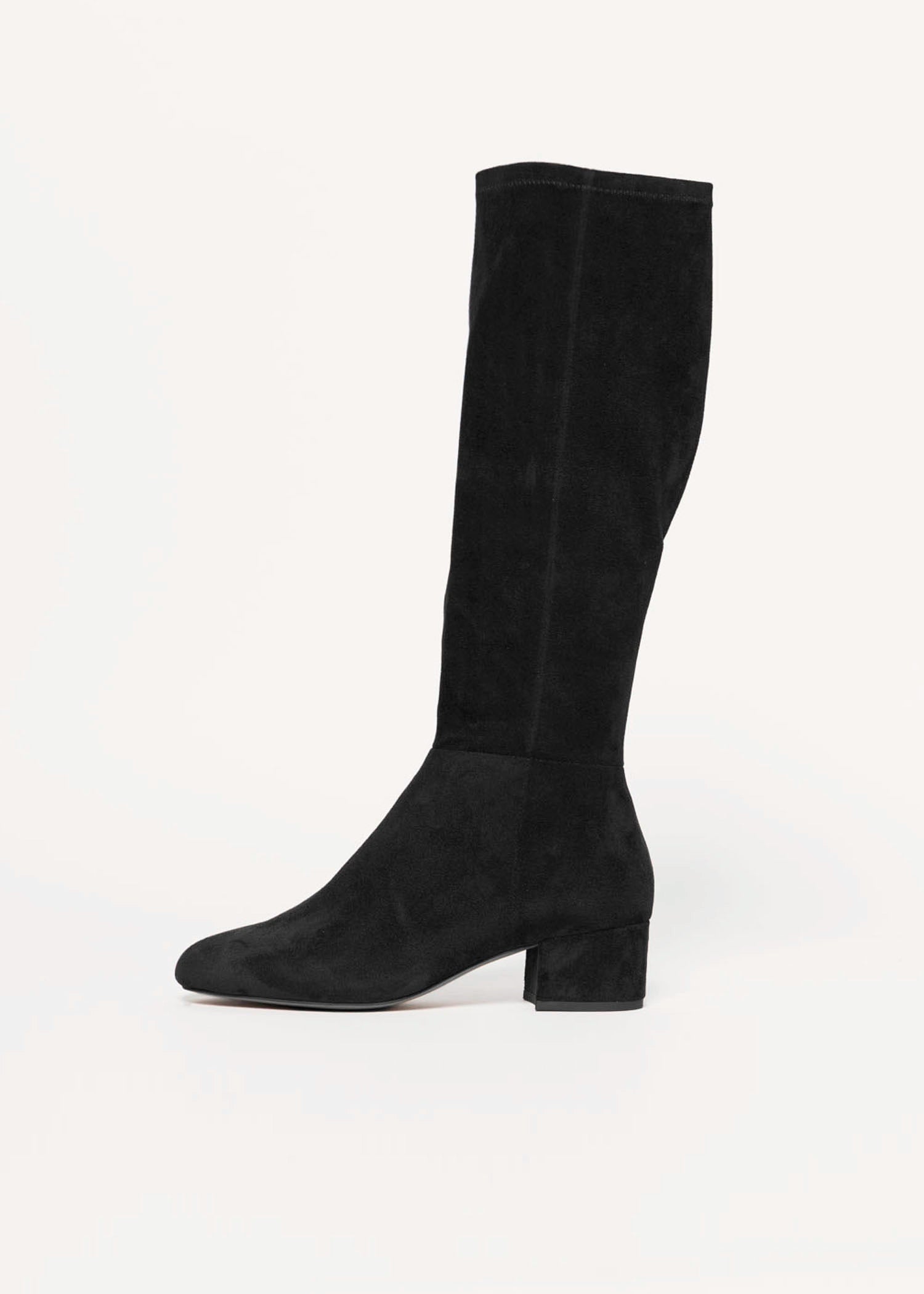 swatch_Black Stretch gold stretch knee high boots
