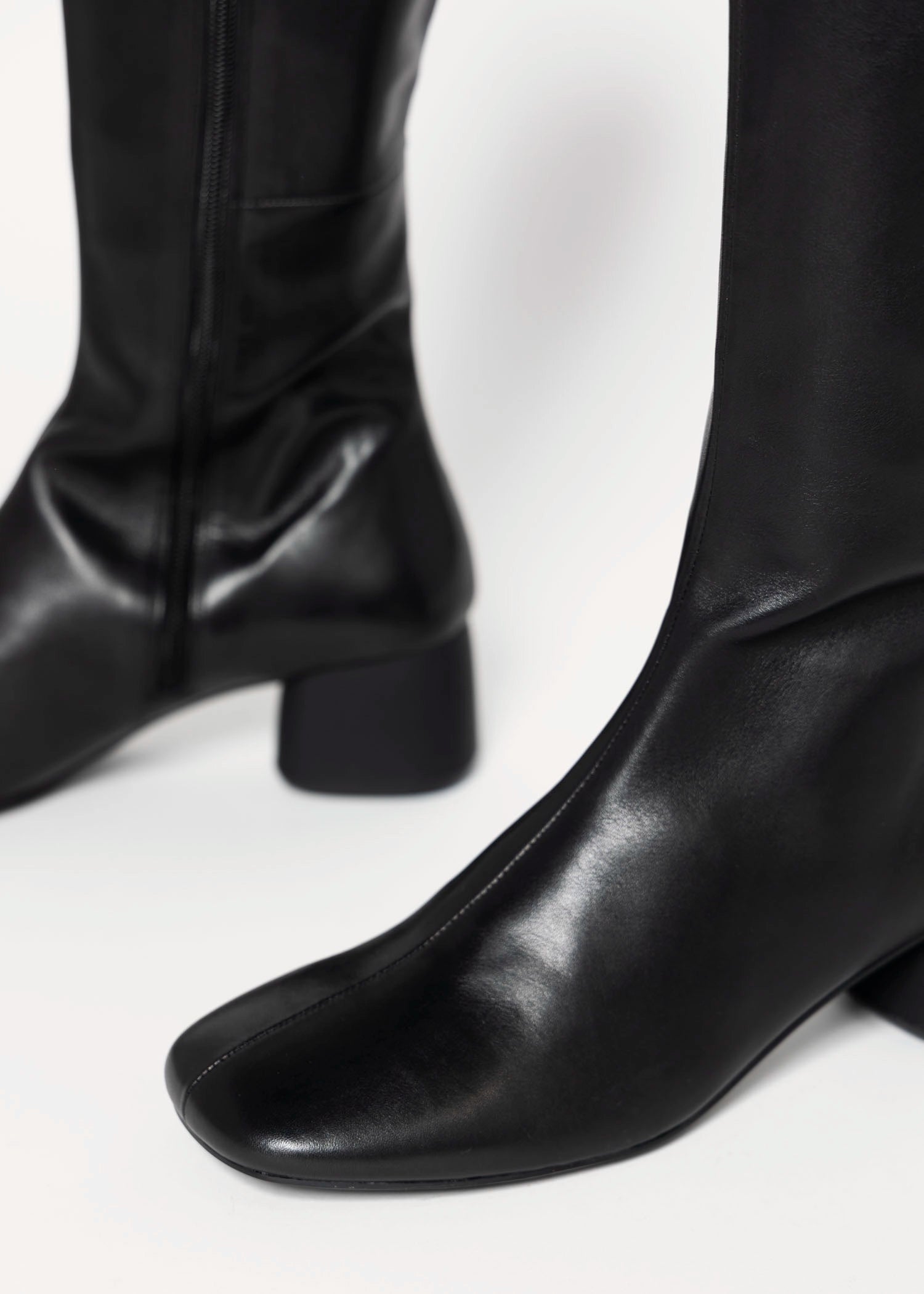 swatch_Black Leather livia knee high boots