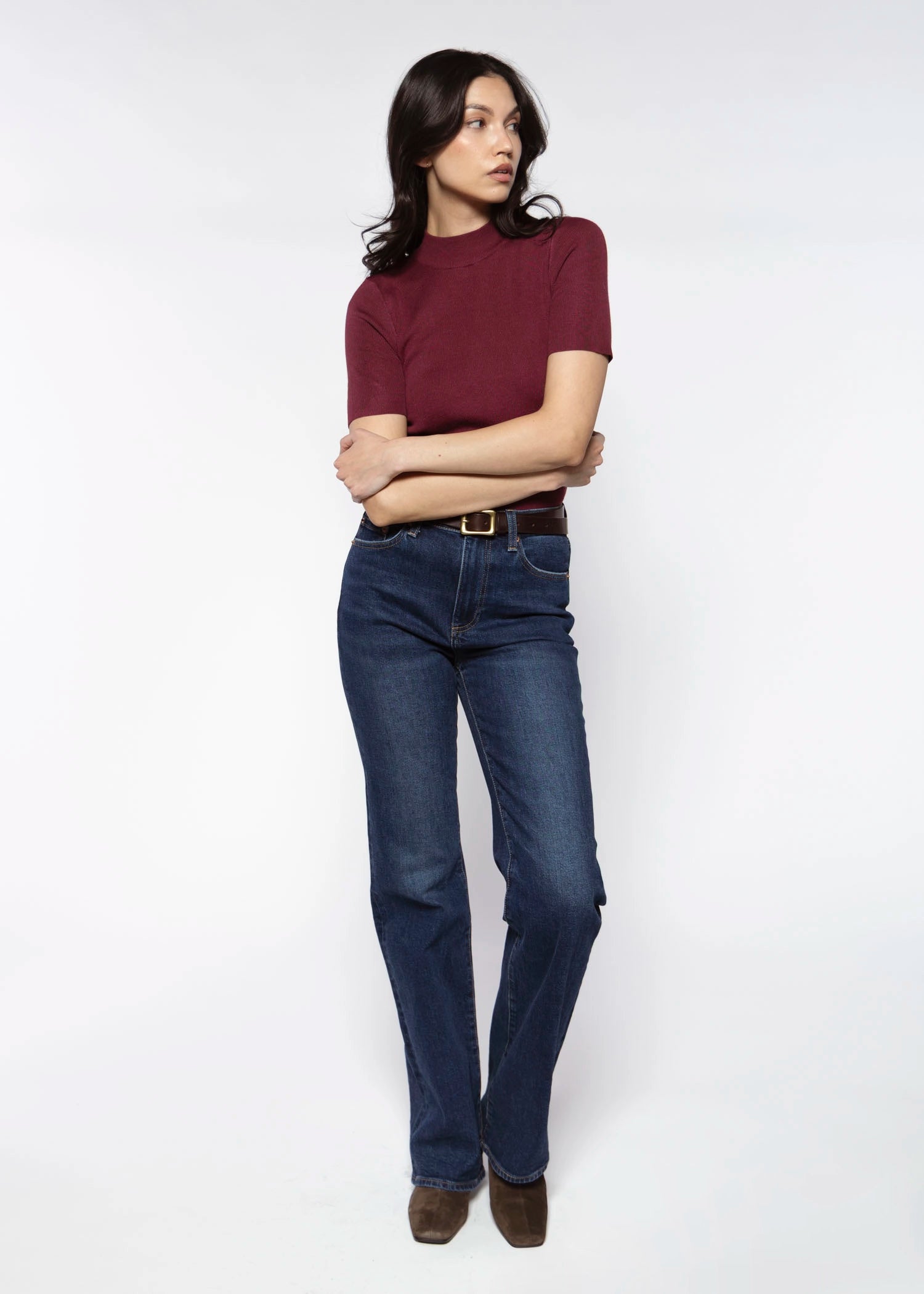 swatch_Wine short sleeve sweater