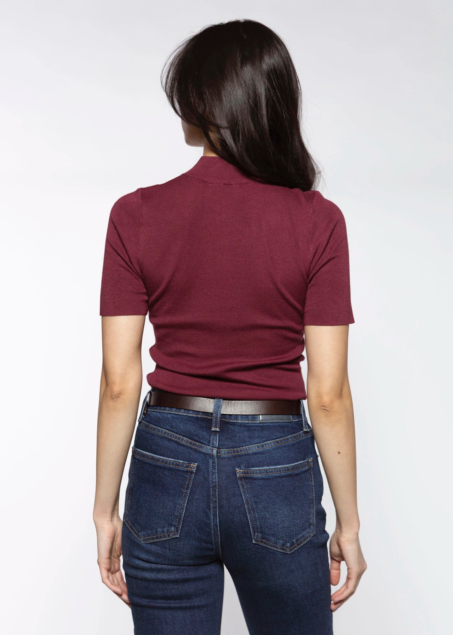 swatch_Wine short sleeve sweater