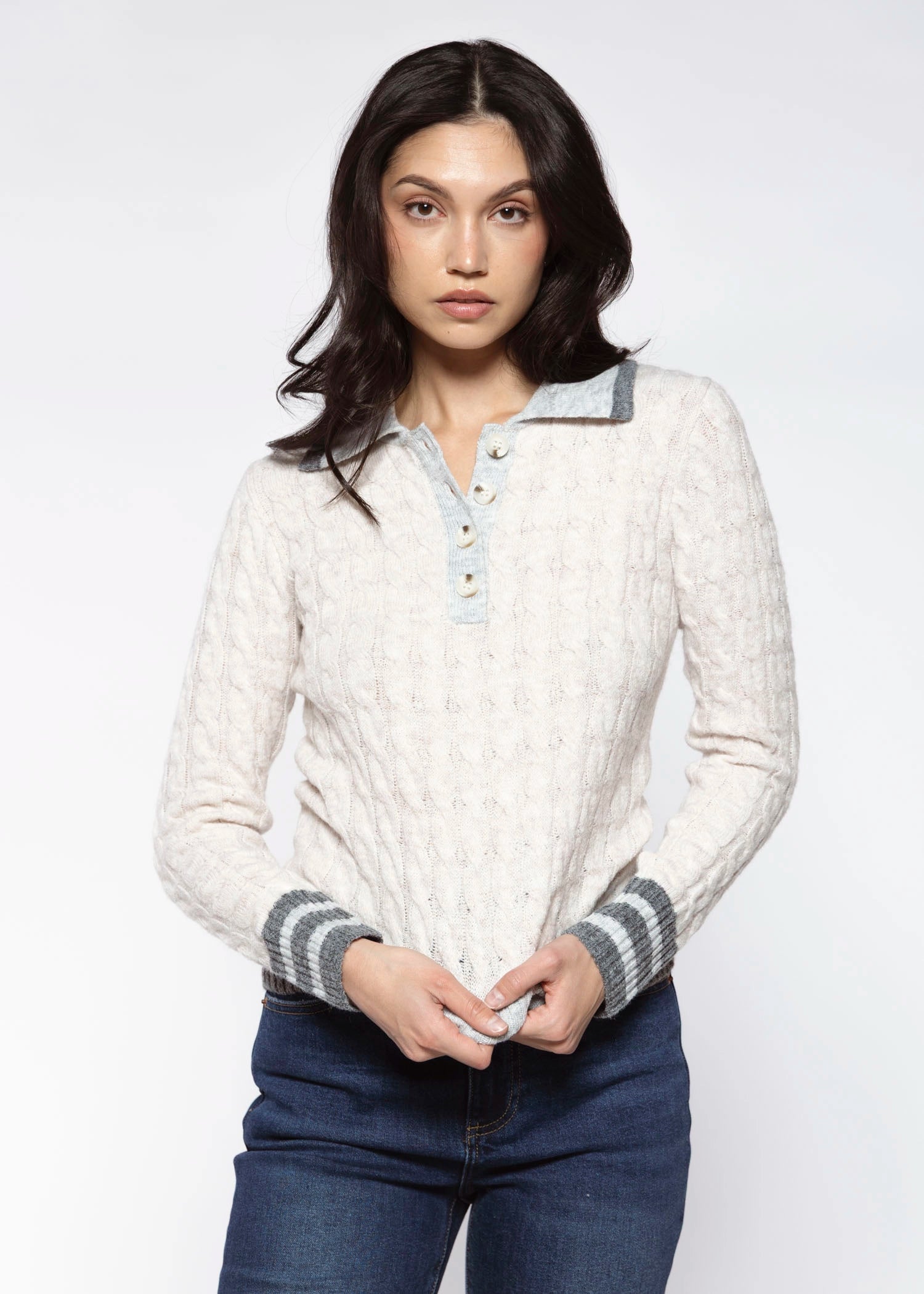 swatch_Grey Combo polo sweater