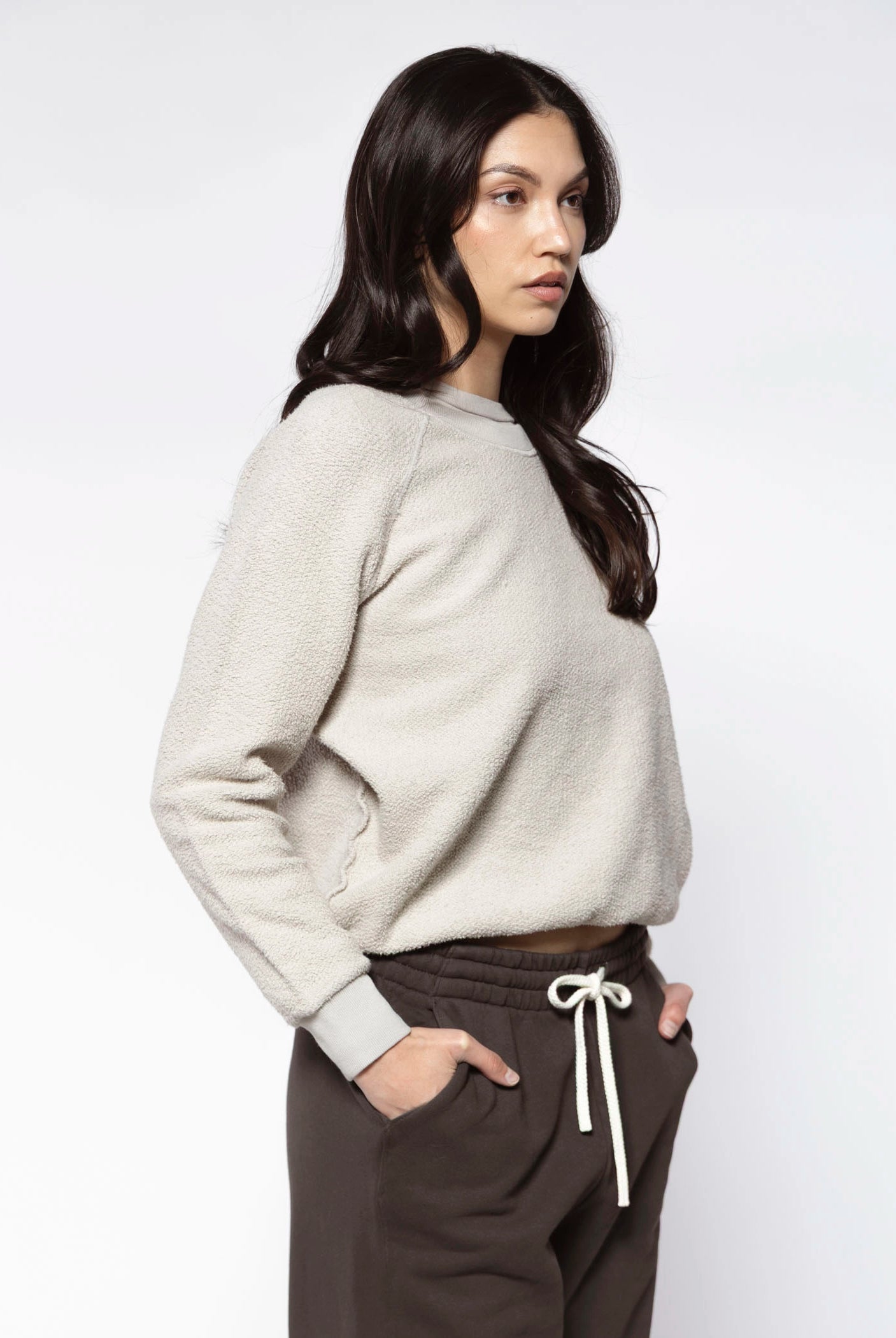 swatch_Silver ziggy reverse fleece sweatshirt