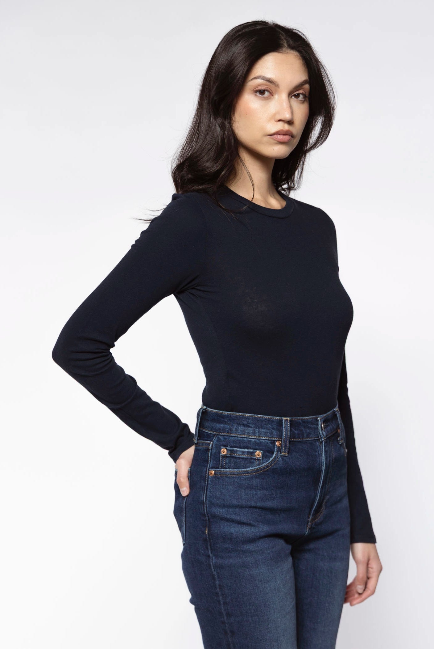 swatch_Navy jamie long sleeve tshirt