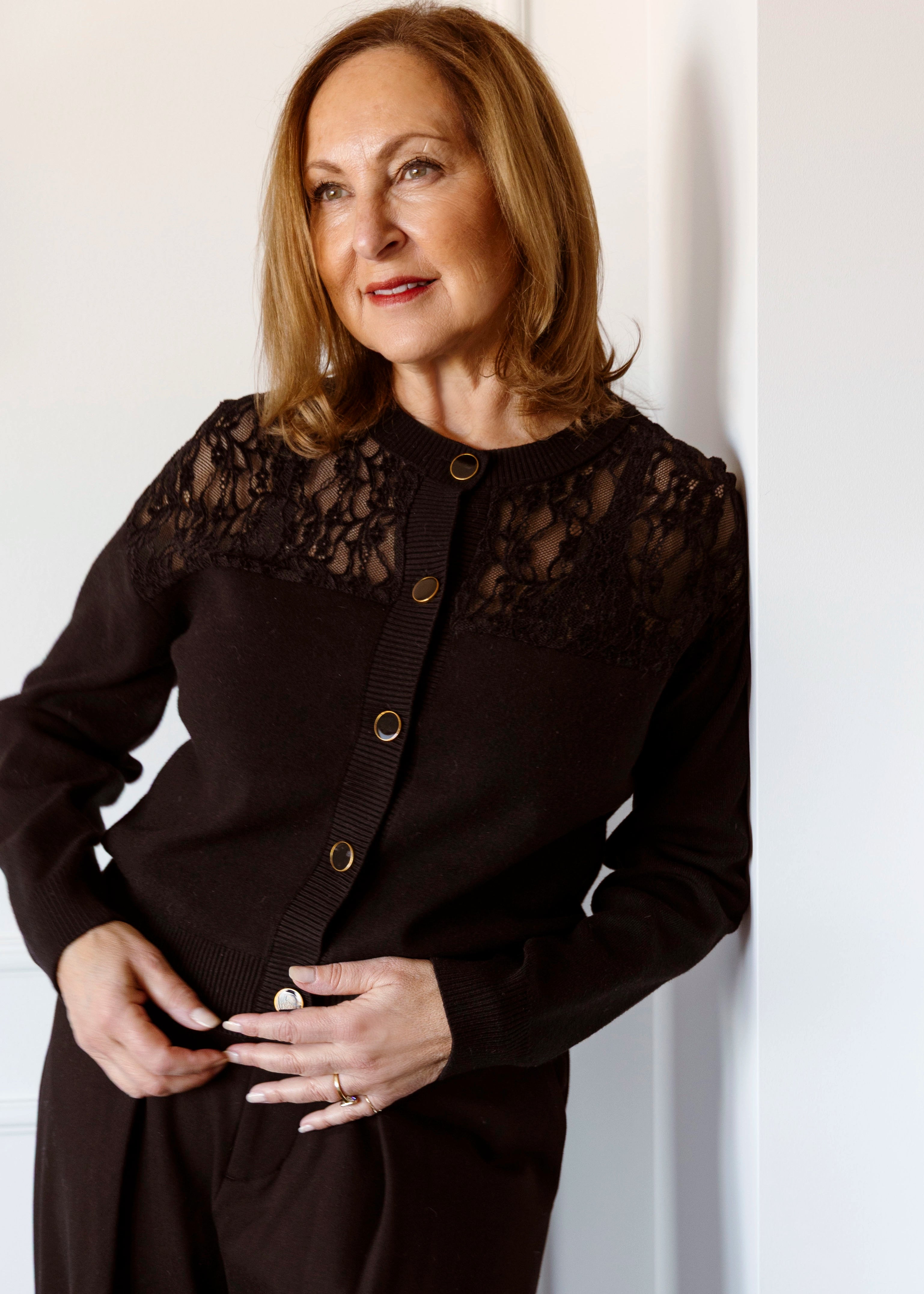 swatch_Black stella lace cardigan sweaters