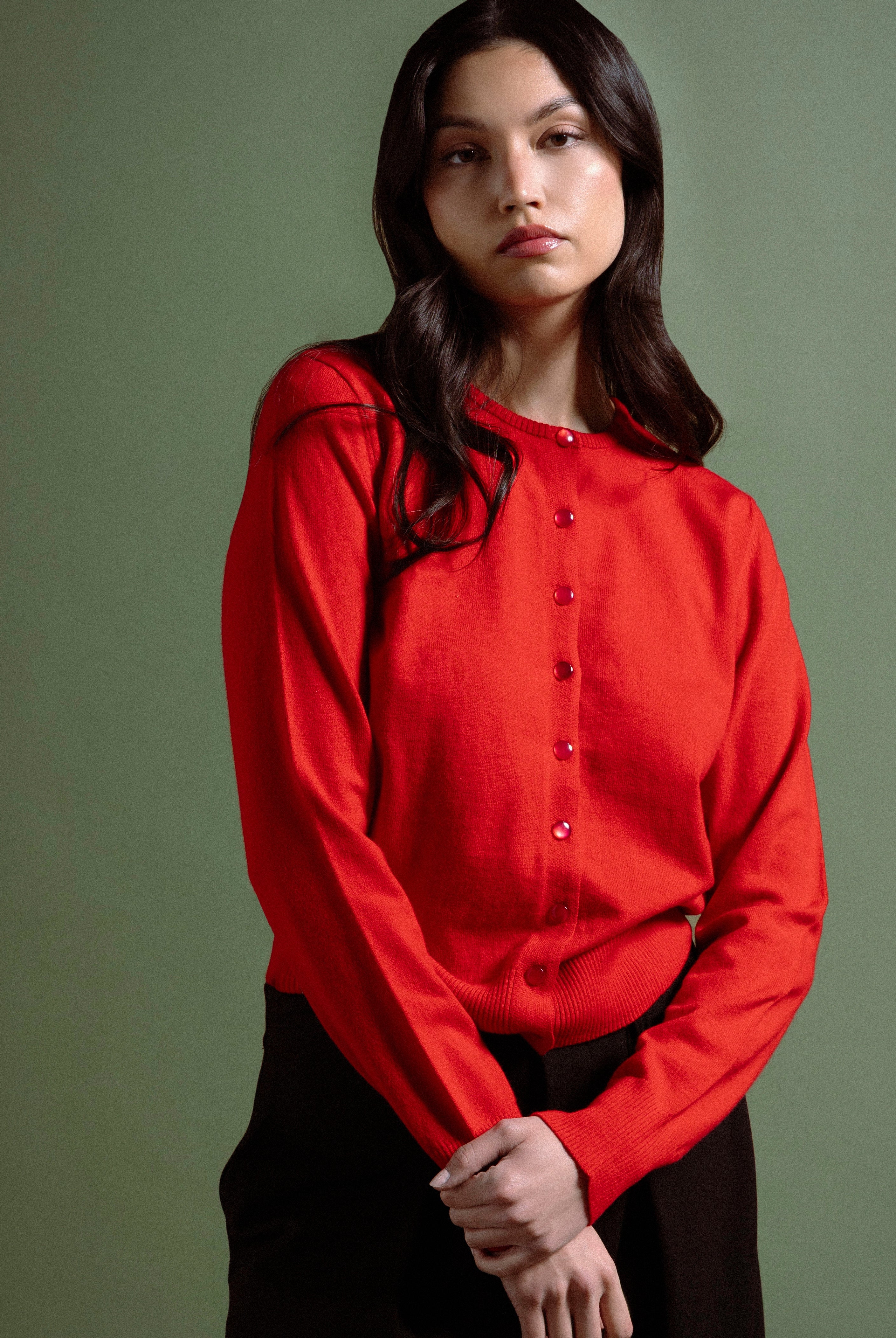 swatch_Red raphaela cardigan