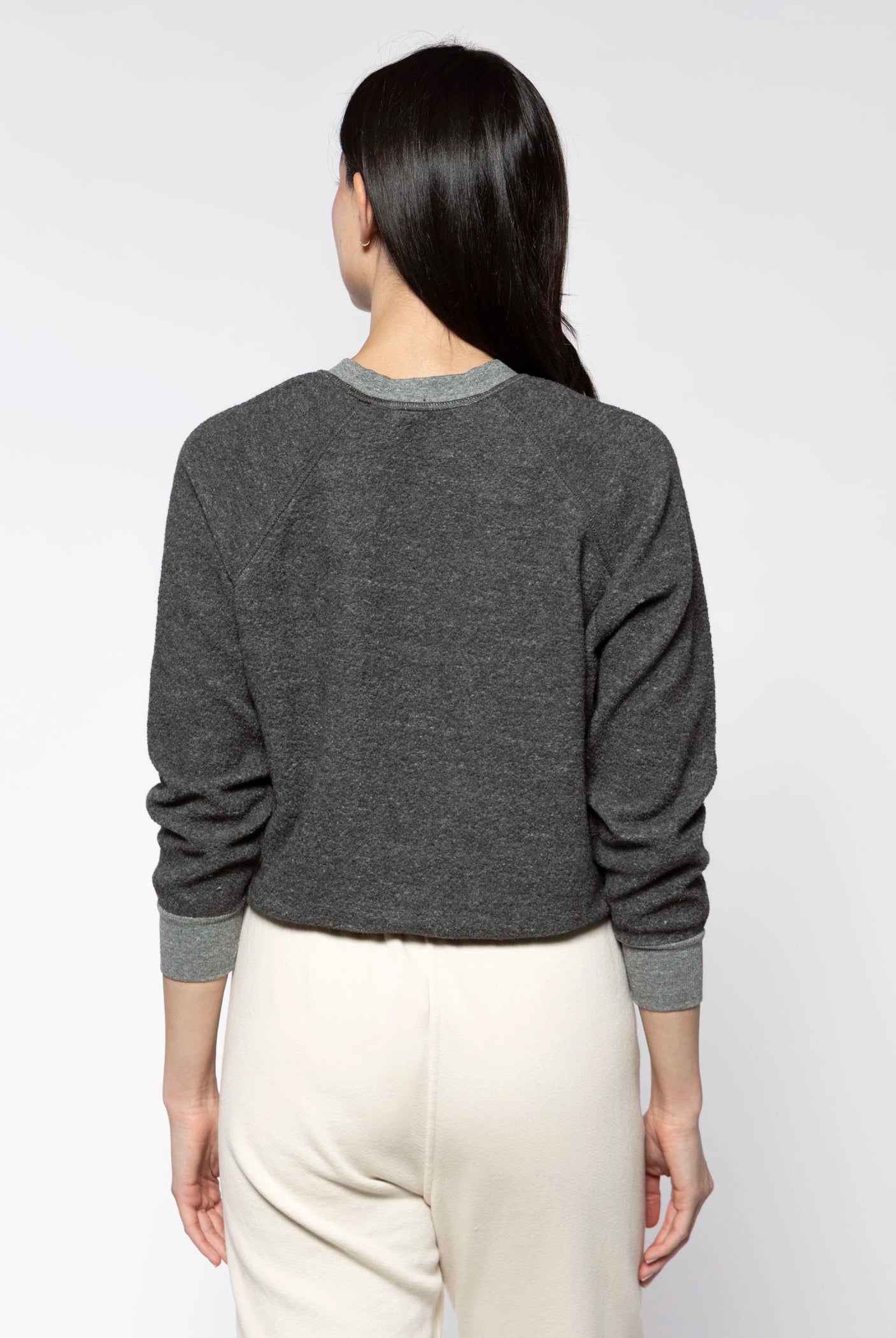 swatch_Dark Grey ziggy reverse fleece sweatshirt