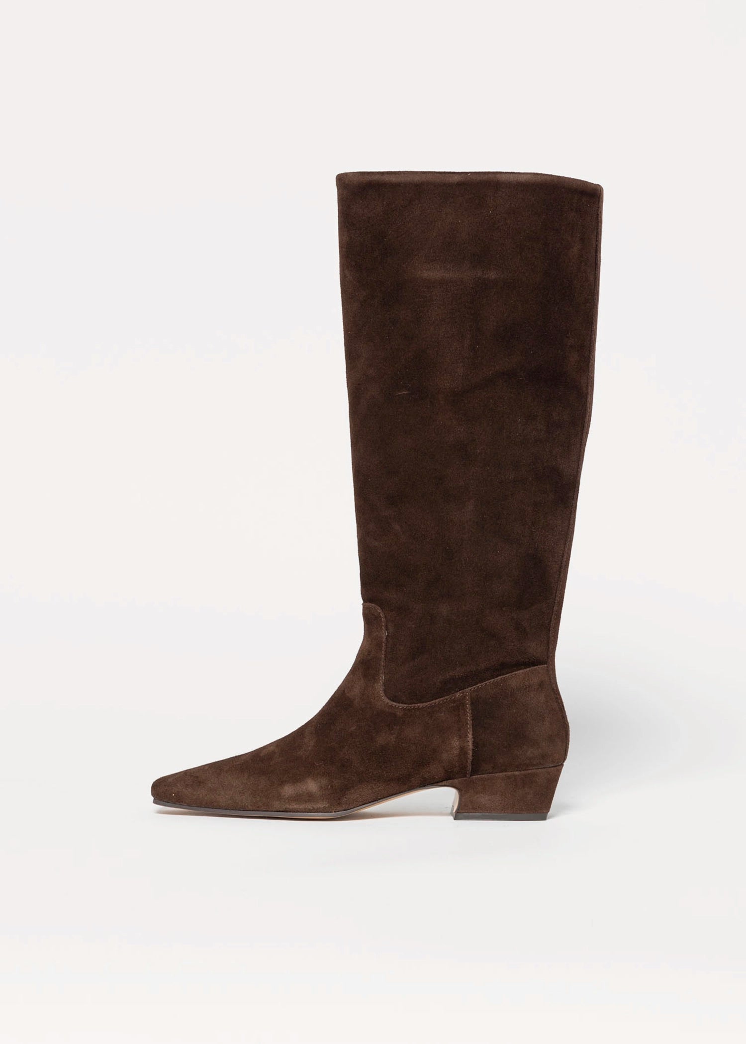 swatch_Brown Suede dantelle knee high boots