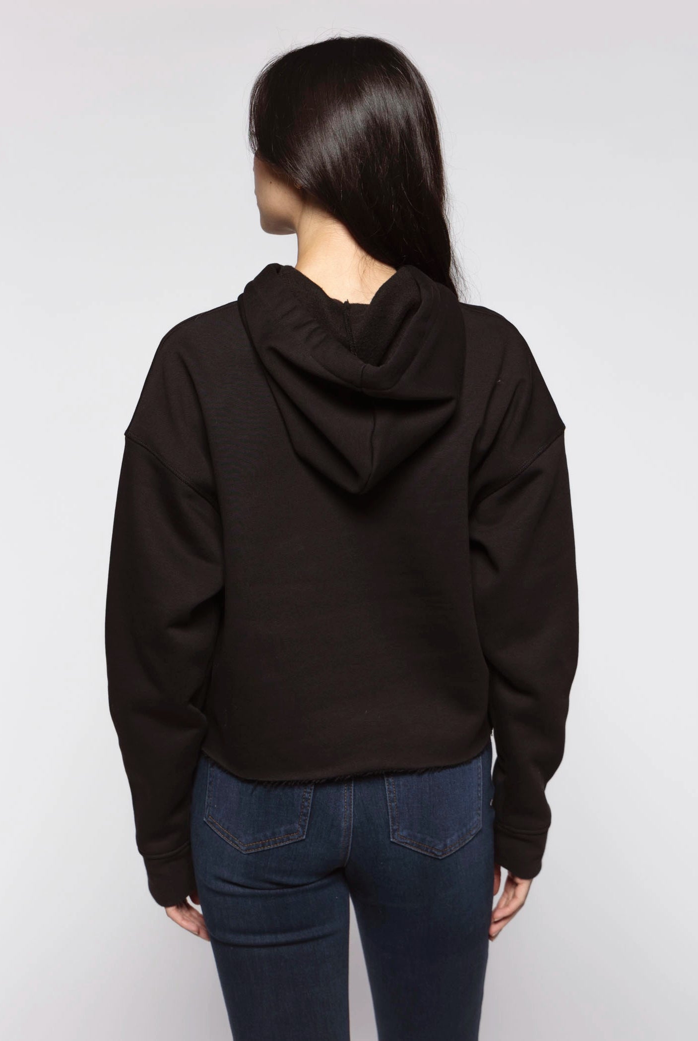 swatch_Black/Stone cropped collegiate hoodie