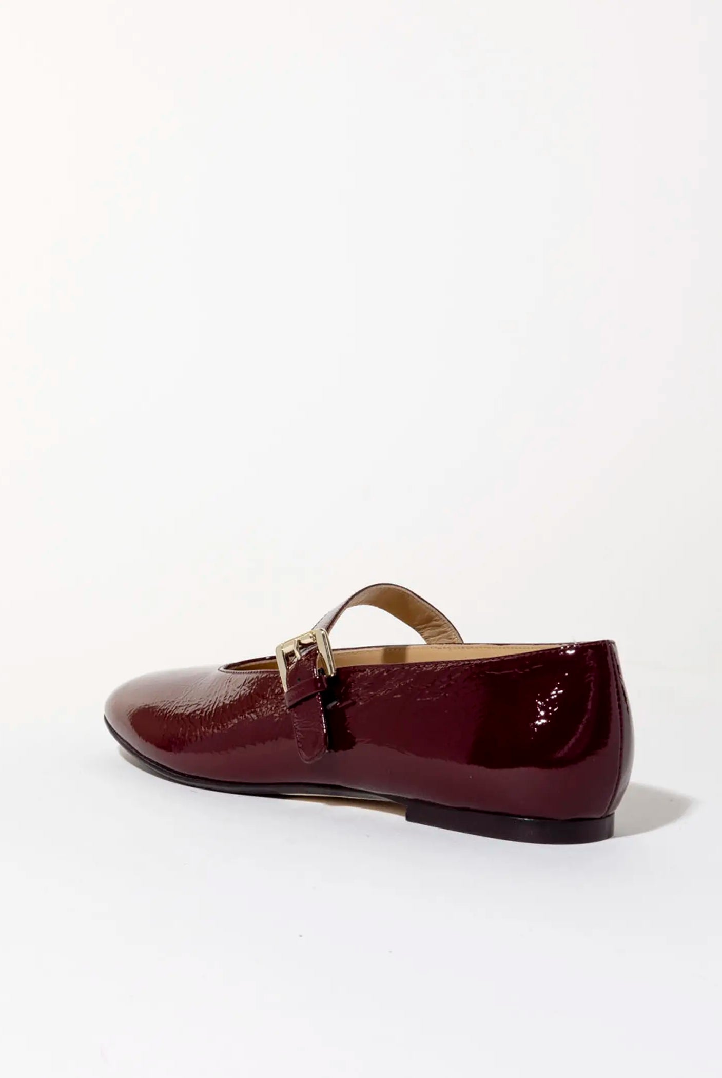 swatch_cherry patent leather mary jane flat shoes