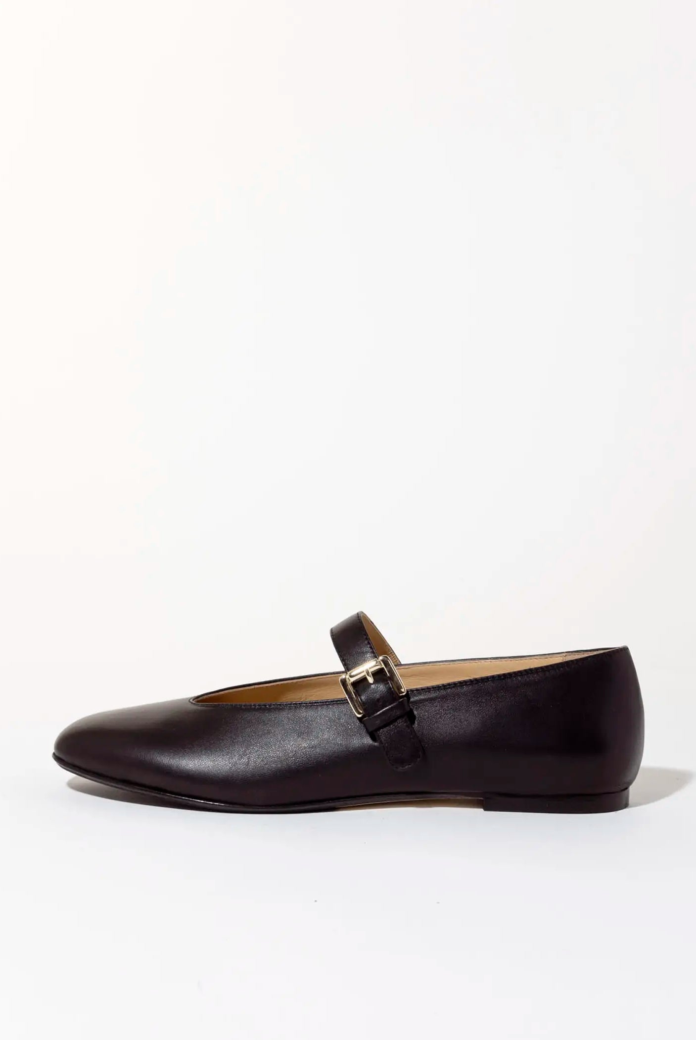 swatch_black leather leather mary jane flat shoes