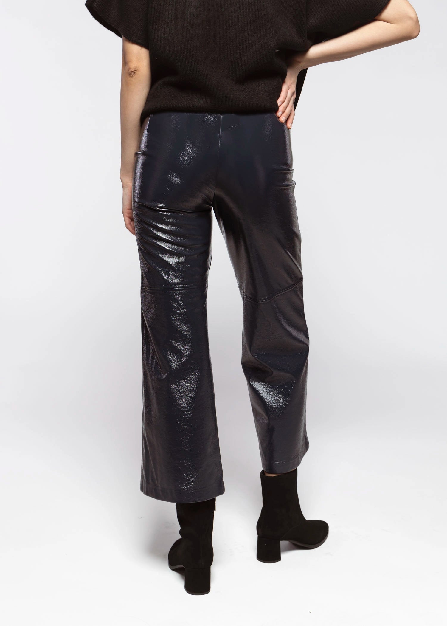 swatch_Navy faux leather pants
