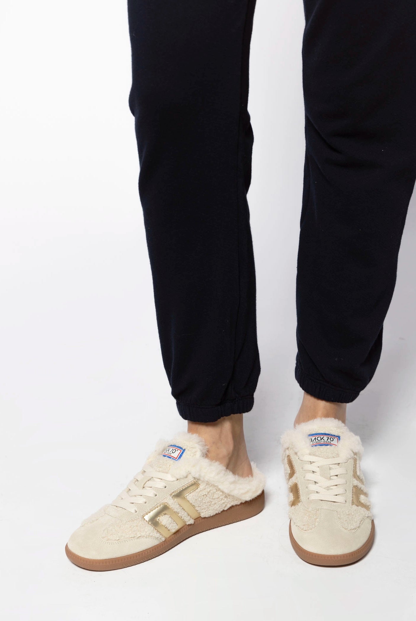 swatch_Butter/Gold shearling teddy sneaker