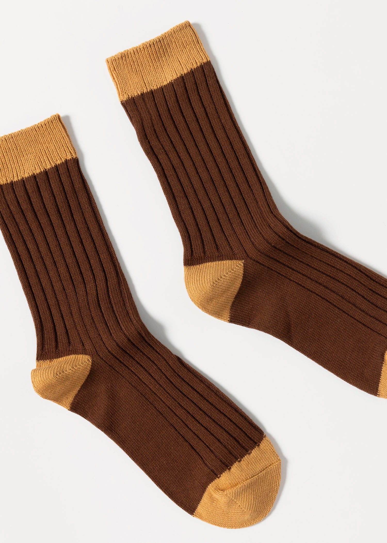 swatch_Brown/Camel colorblock socks