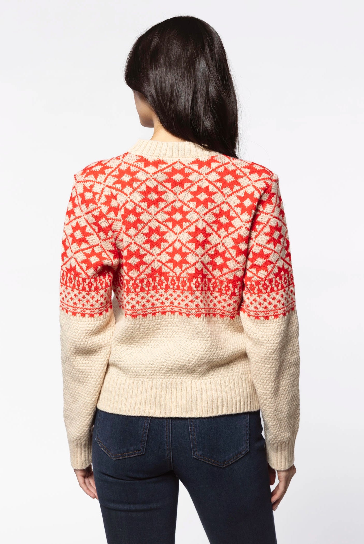 swatch_Taupe/Red crewneck sweater