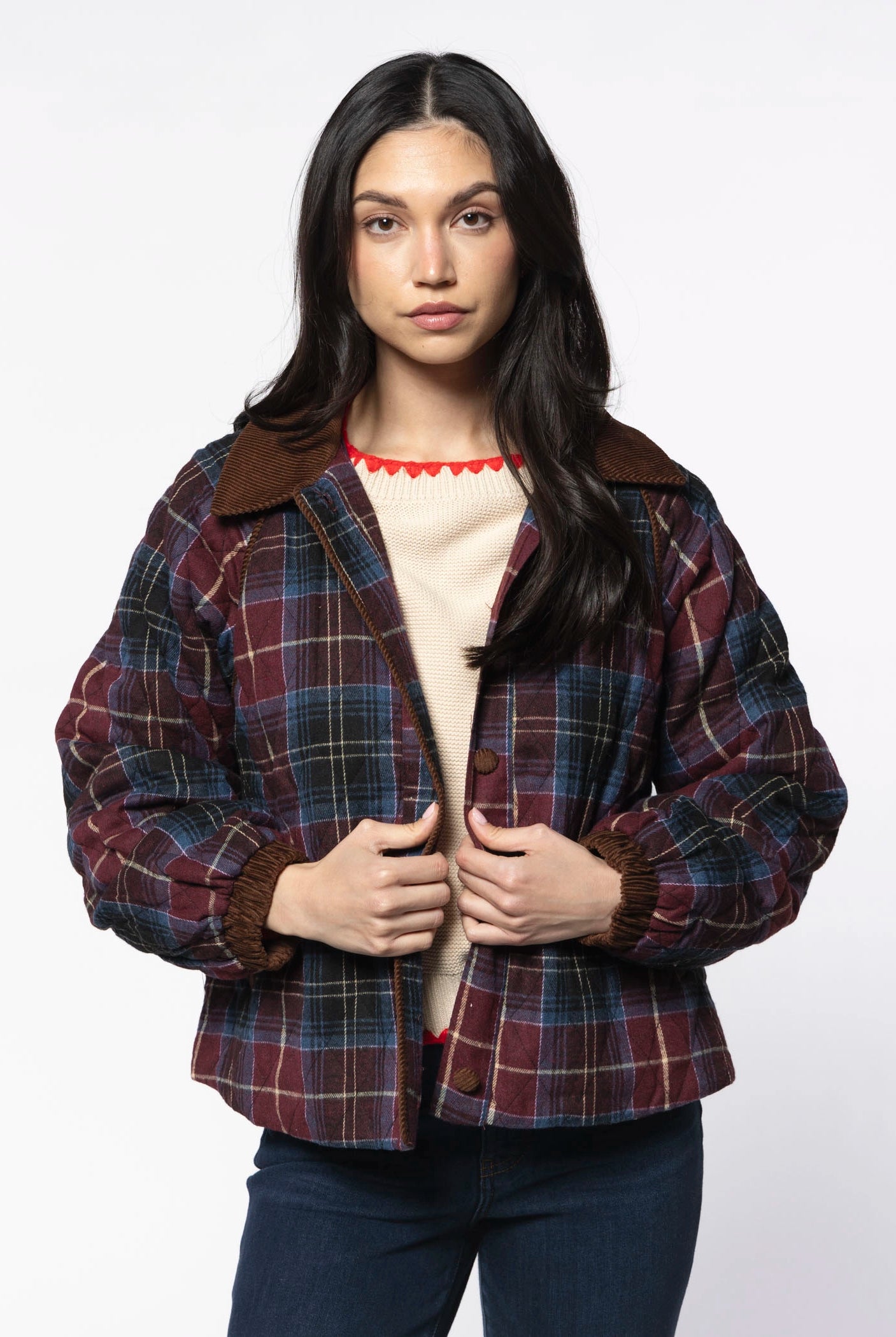 swatch_Multi plaid quilted jacket