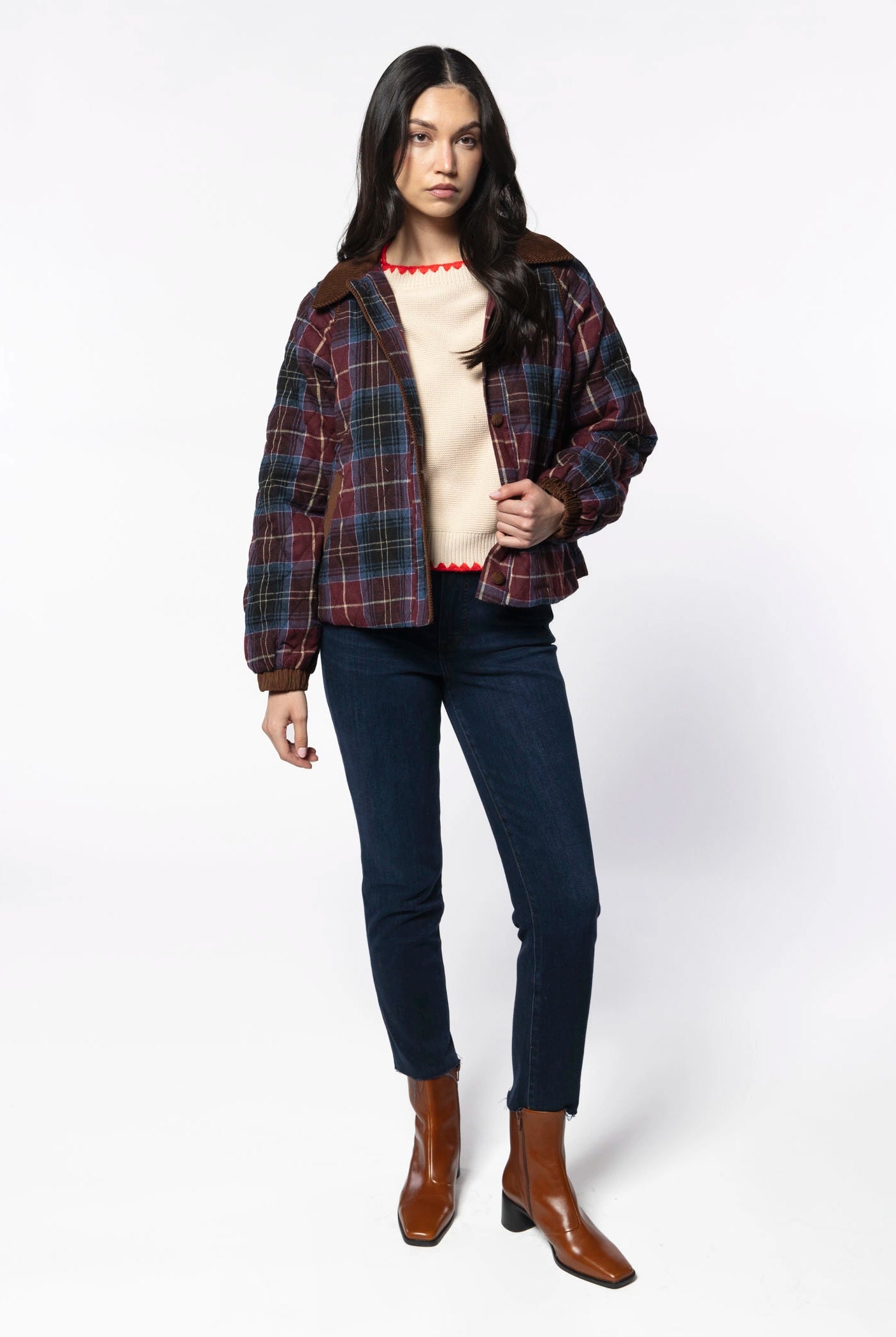 swatch_Multi plaid quilted jacket