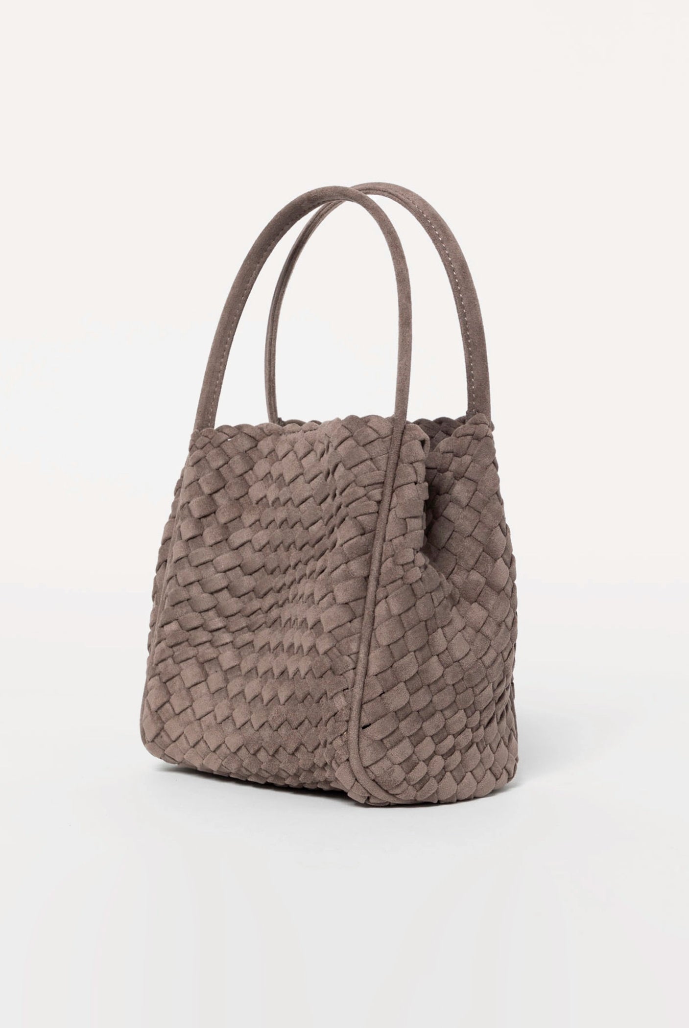 swatch_Dark Taupe hollace woven suede bag
