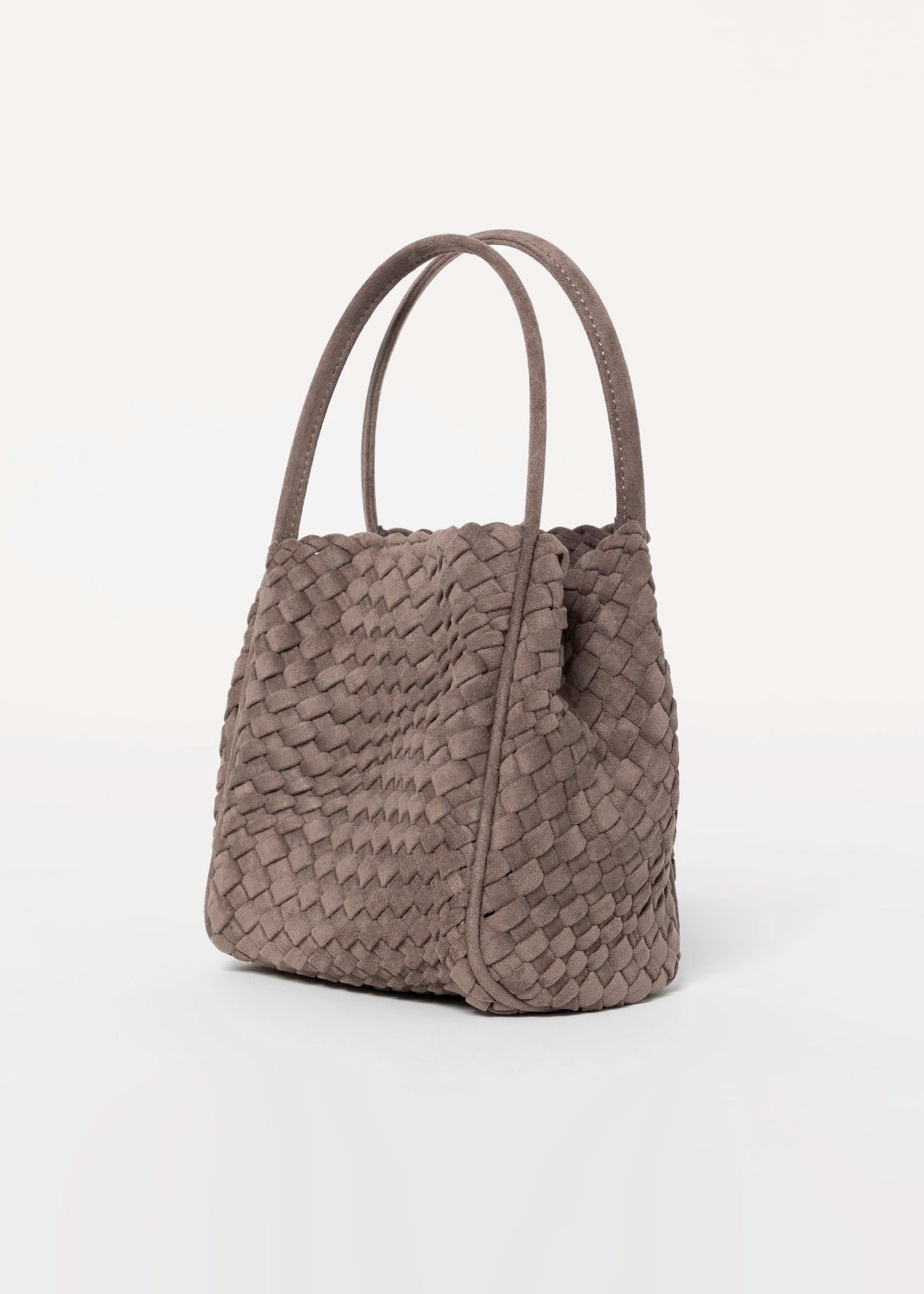 swatch_Dark Taupe hollace woven suede bag