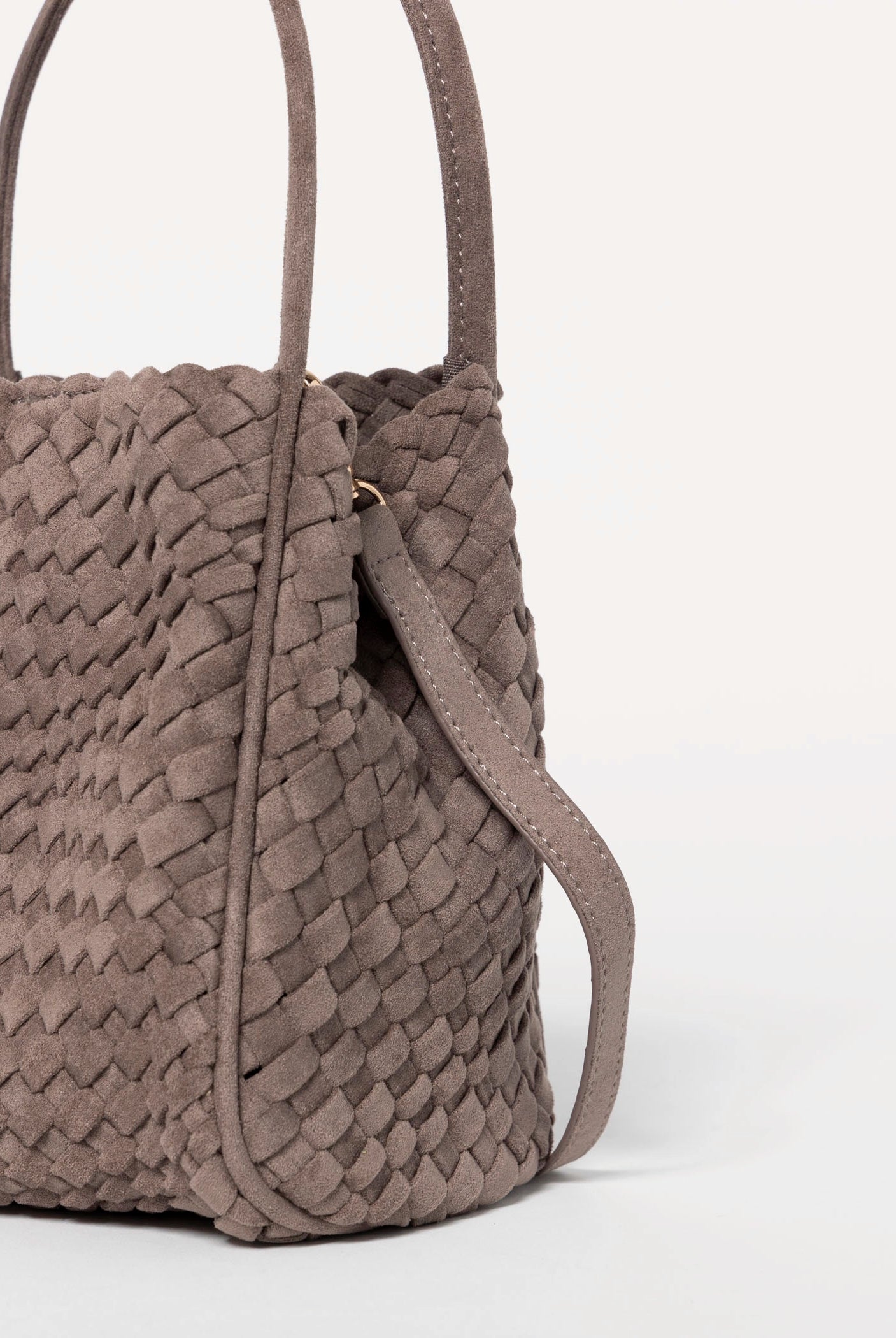 swatch_Dark Taupe hollace woven suede bag