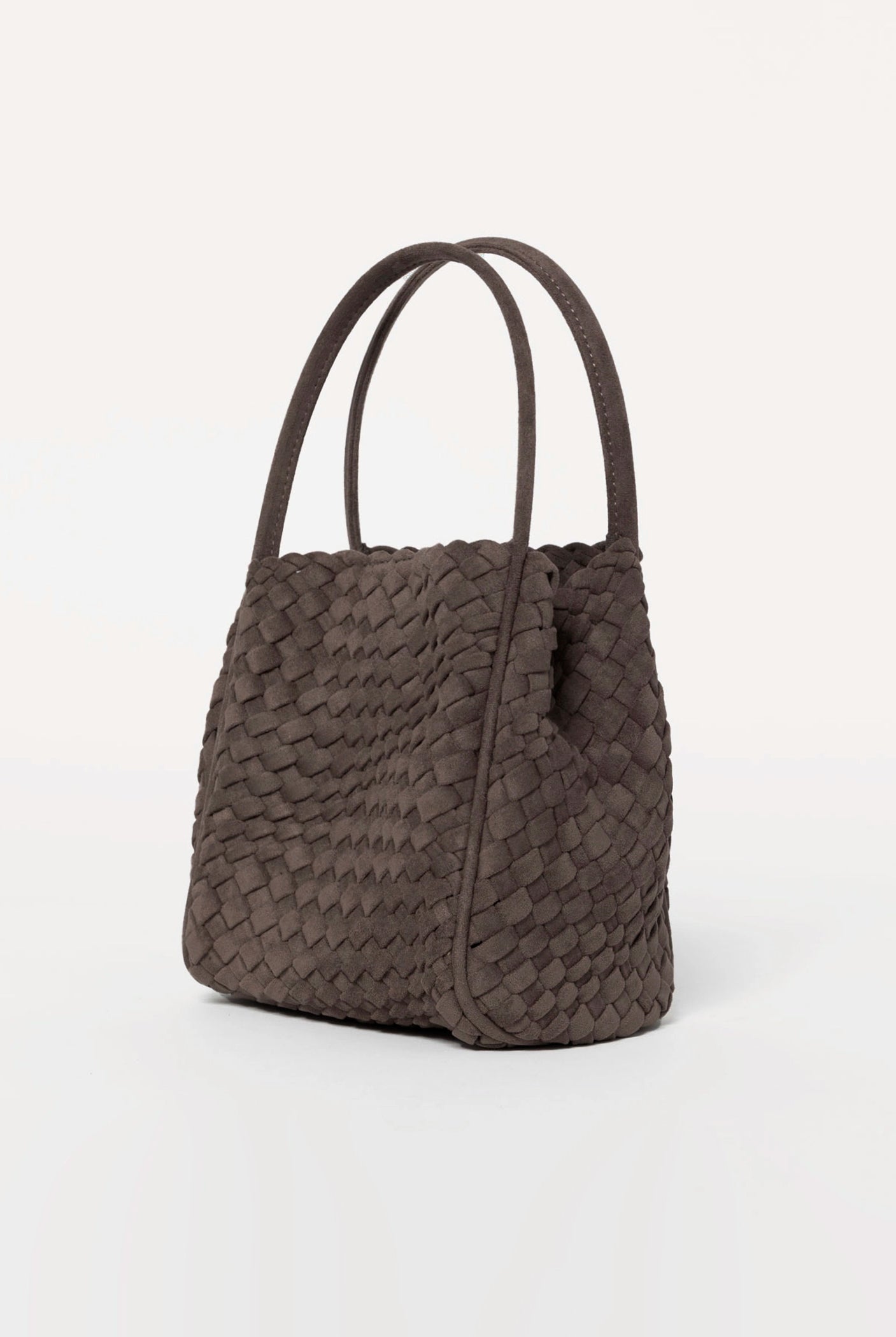 swatch_Brown hollace woven suede bag