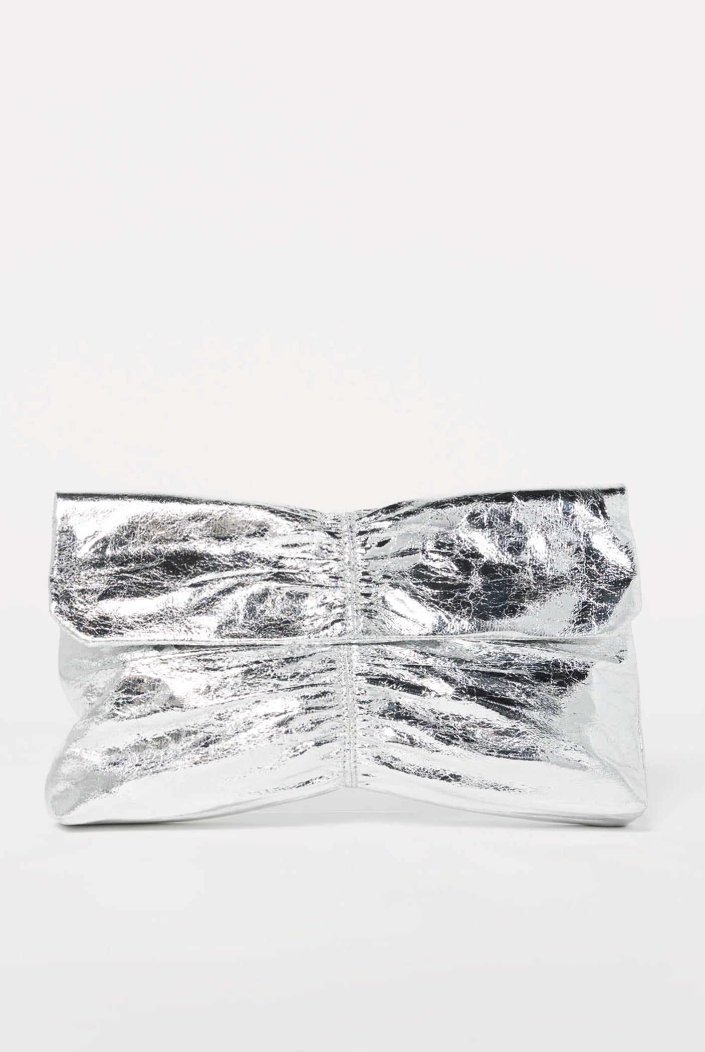 swatch_Silver ruched evening clutch