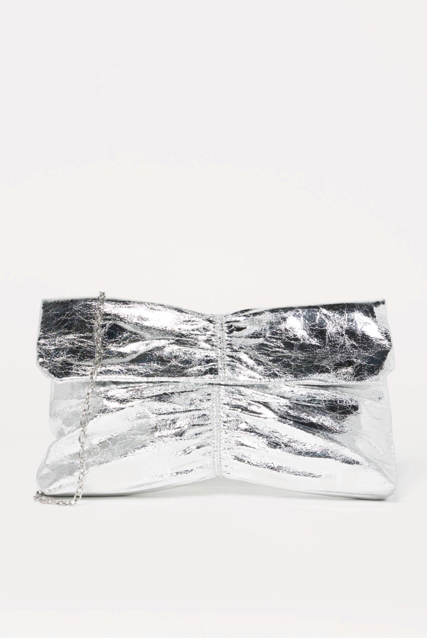 swatch_Silver ruched evening clutch