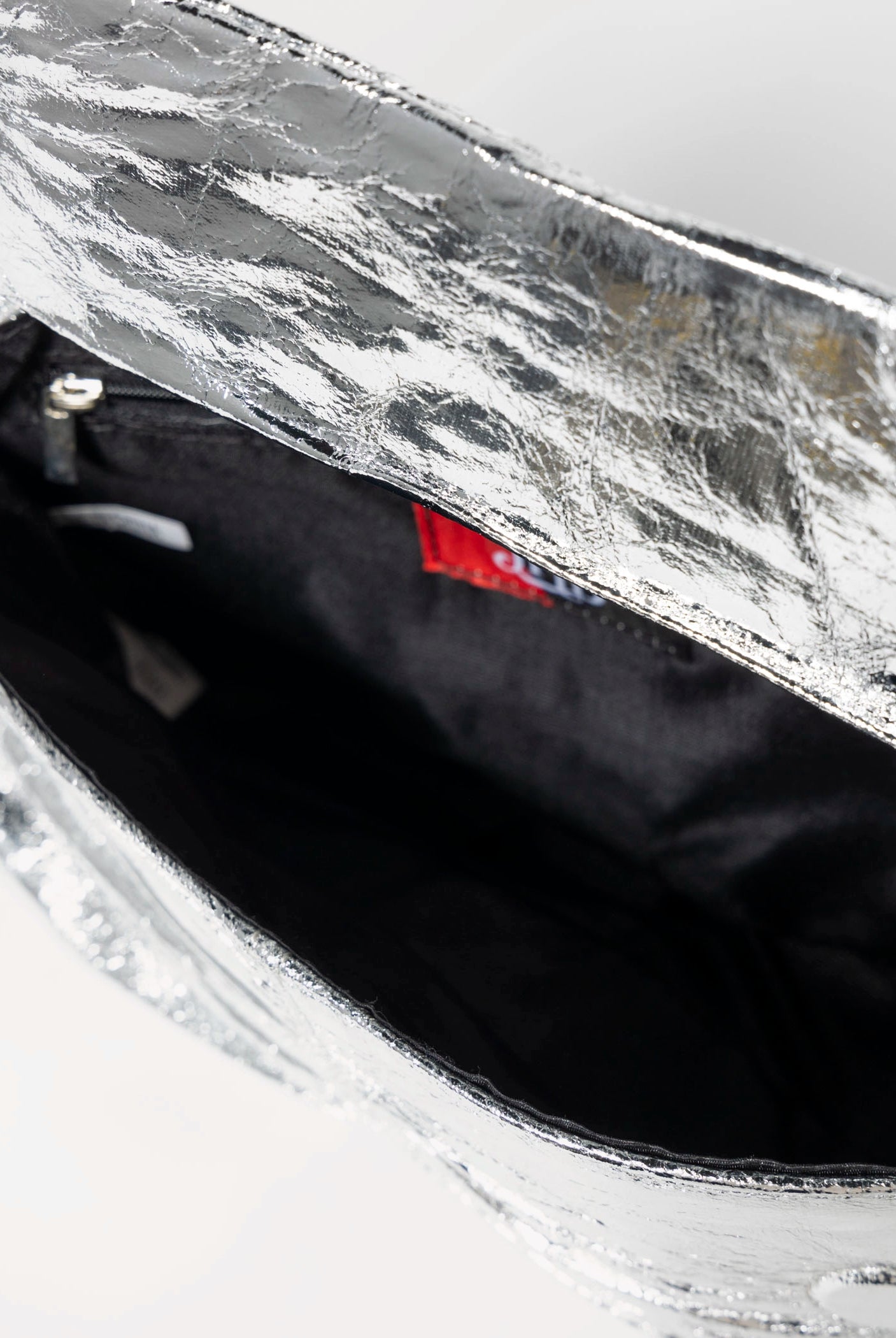 swatch_Silver ruched evening clutch