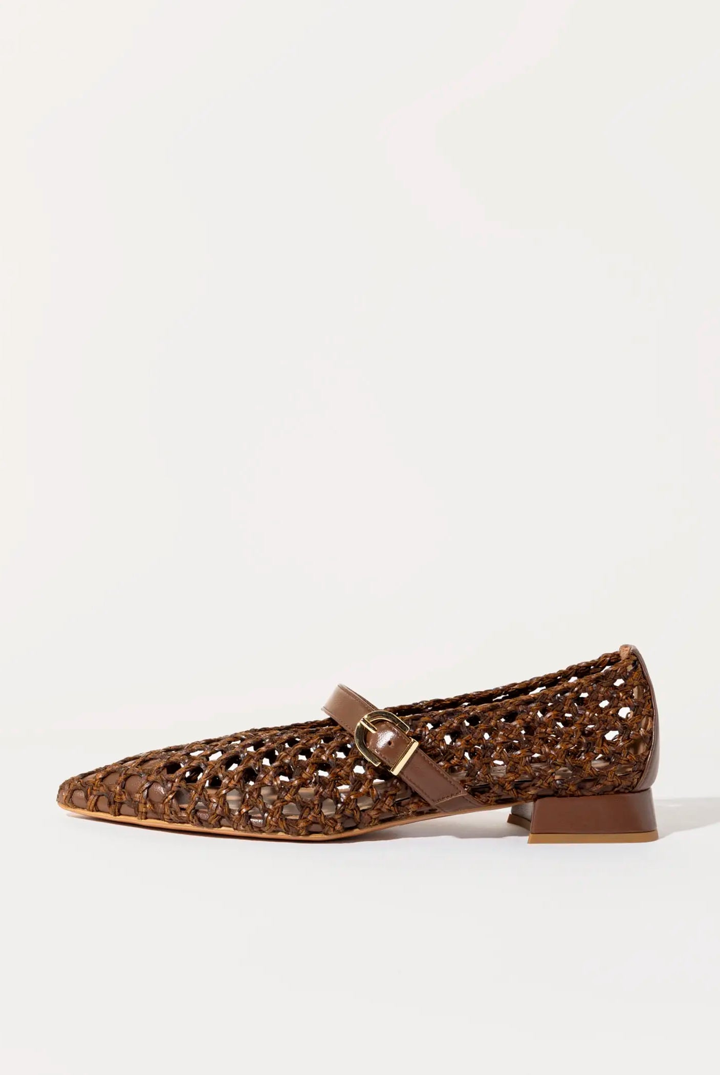 swatch_brown leather mia woven mary jane flat shoes
