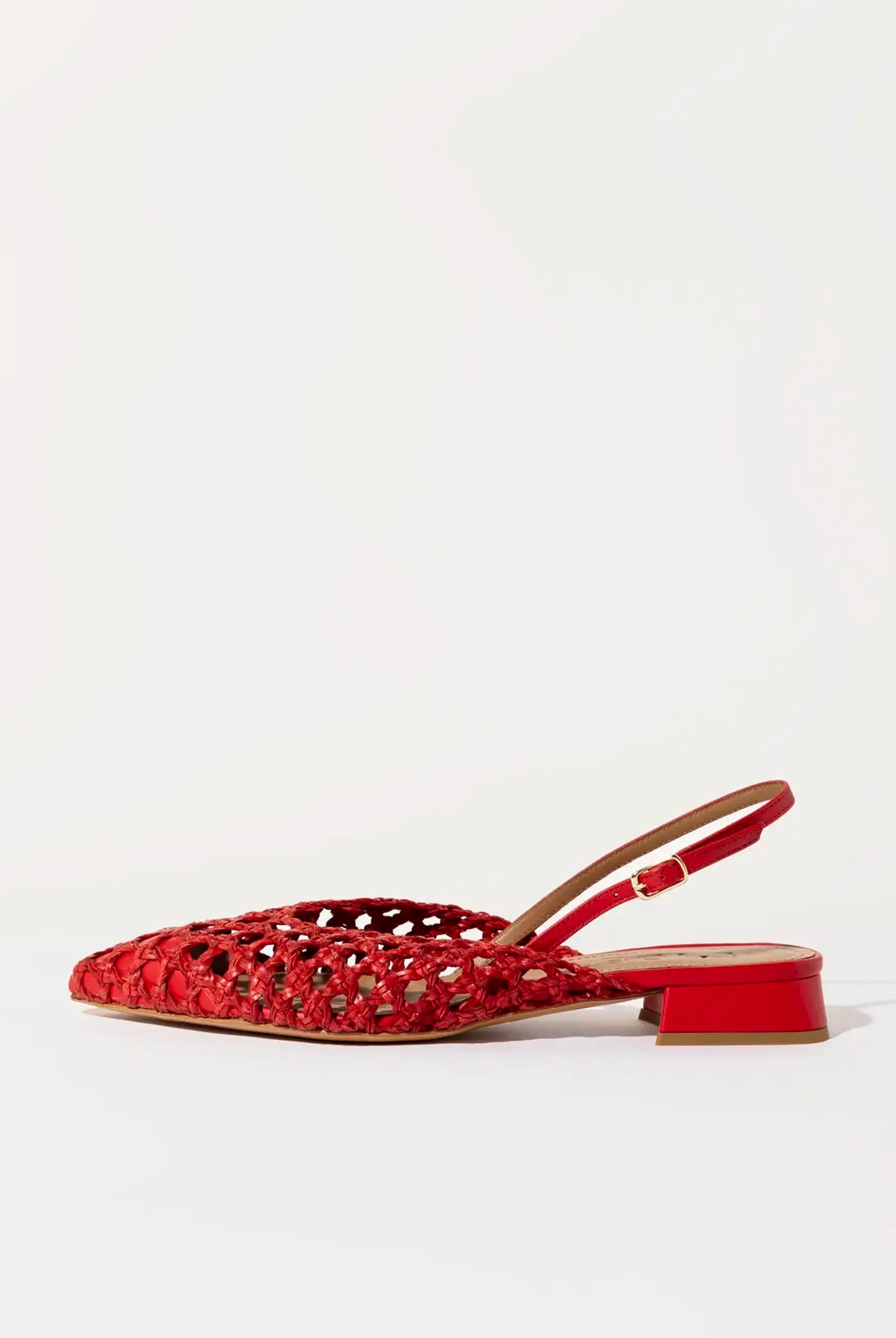 swatch_red leather lussy woven slingback flat shoes