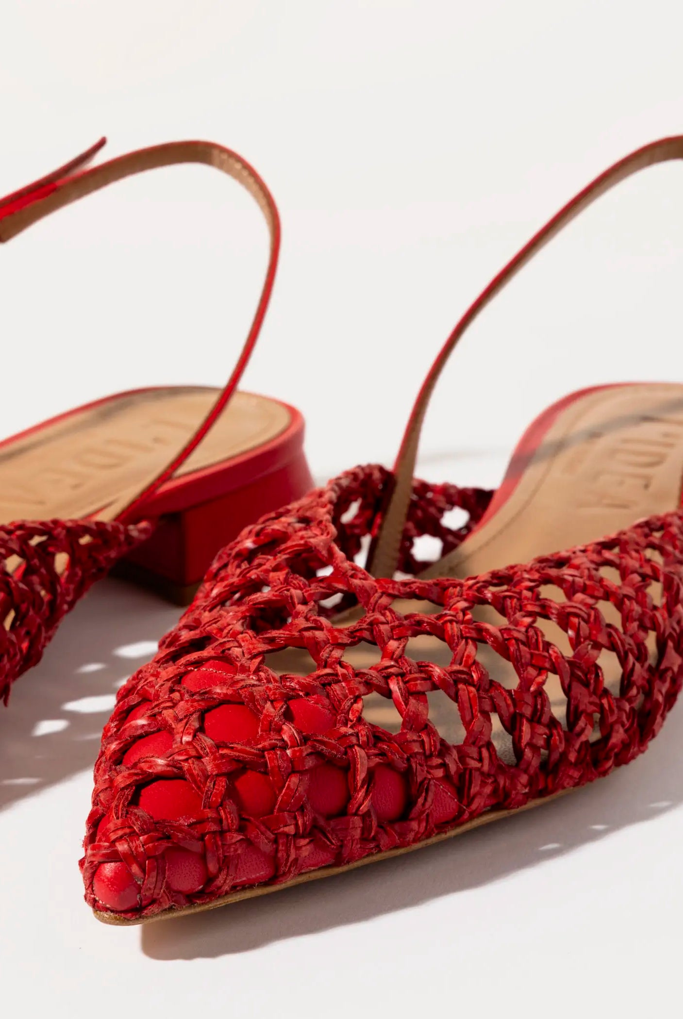 swatch_red leather lussy woven slingback flat shoes