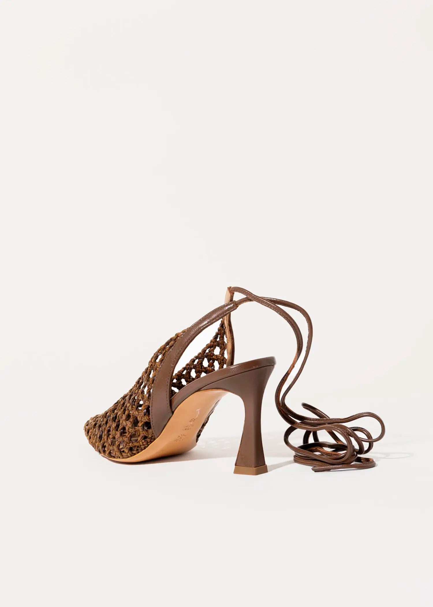 swatch_brown rosa woven tie up pump heels