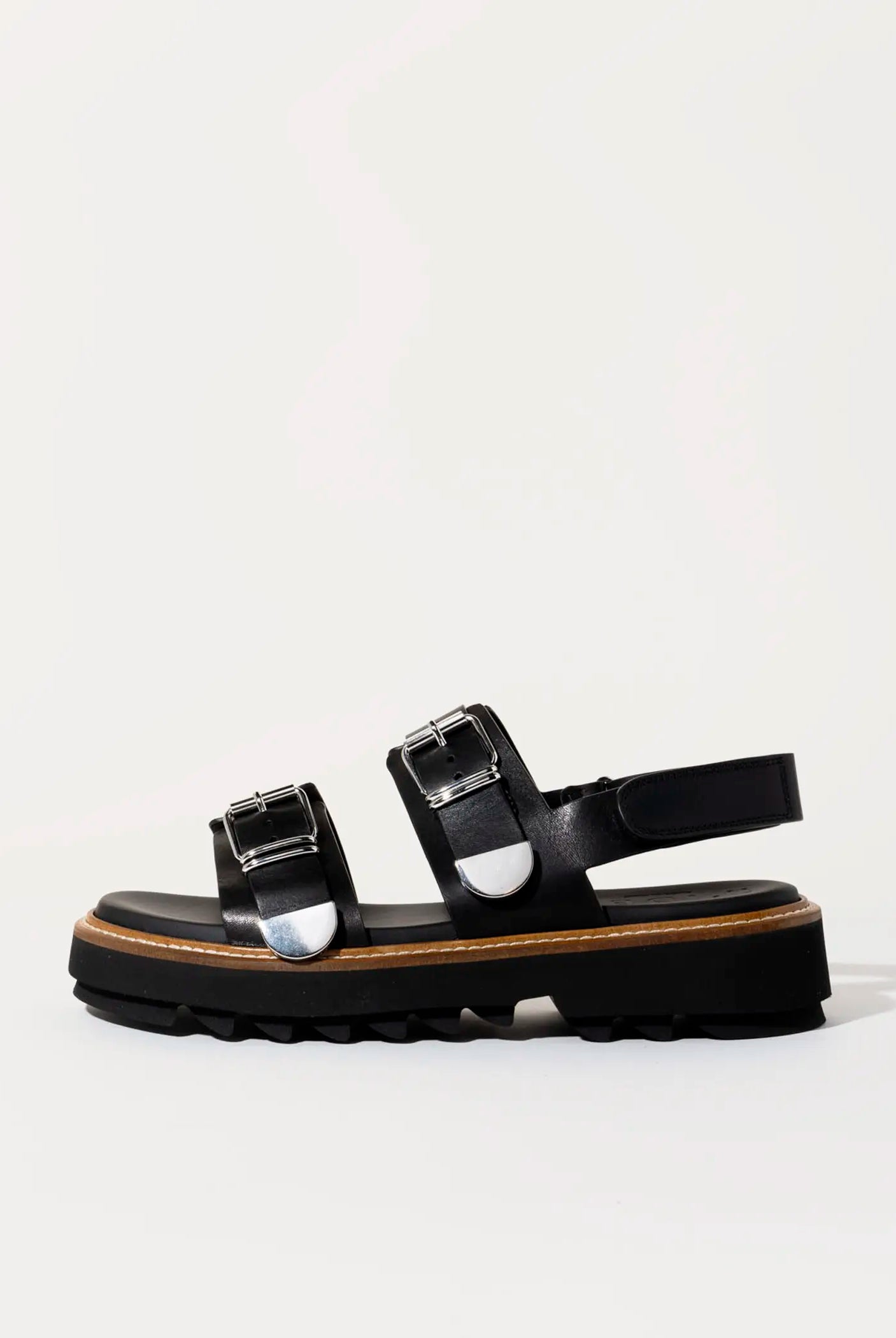 swatch_black leather comfort leather sandal platform sandals