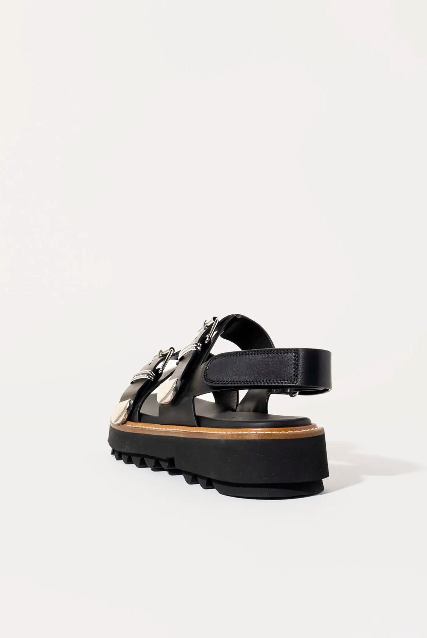 swatch_black leather comfort leather sandal platform sandals