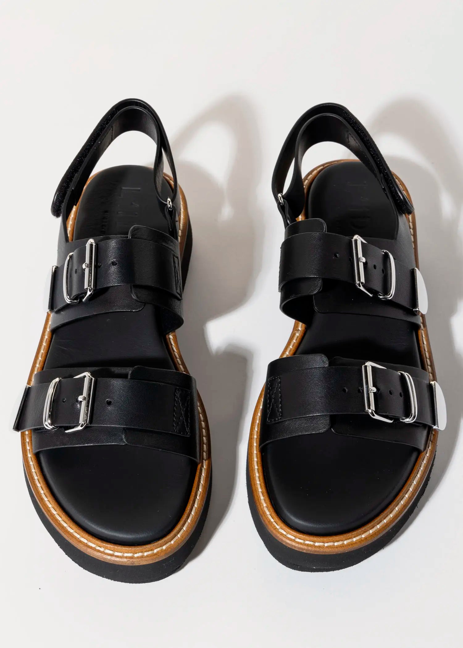 swatch_black leather comfort leather sandal platform sandals