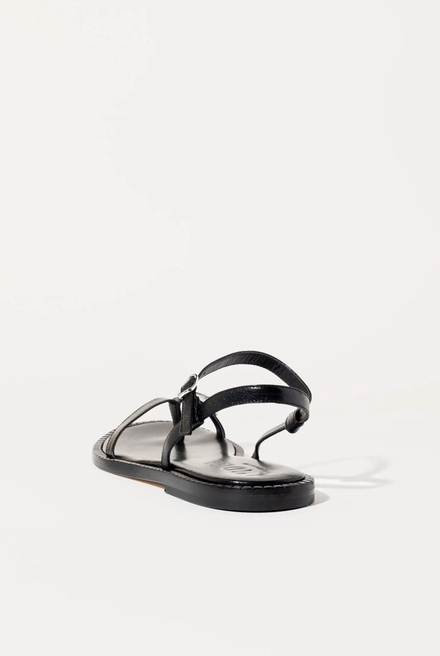 swatch_black leather leather toe ring sandal flat sandals