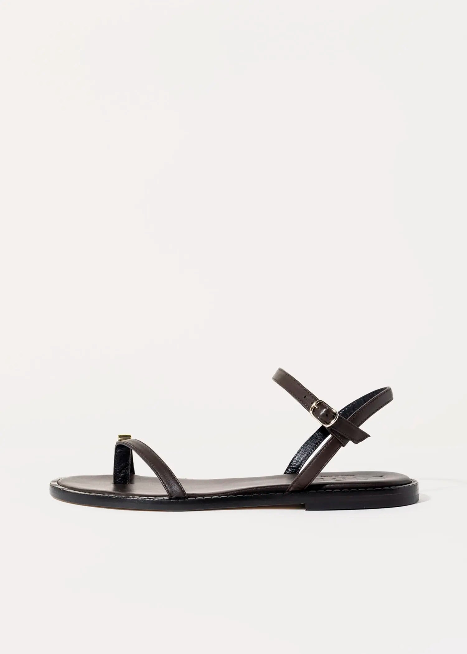 swatch_dark brown leather leather toe ring sandal flat sandals