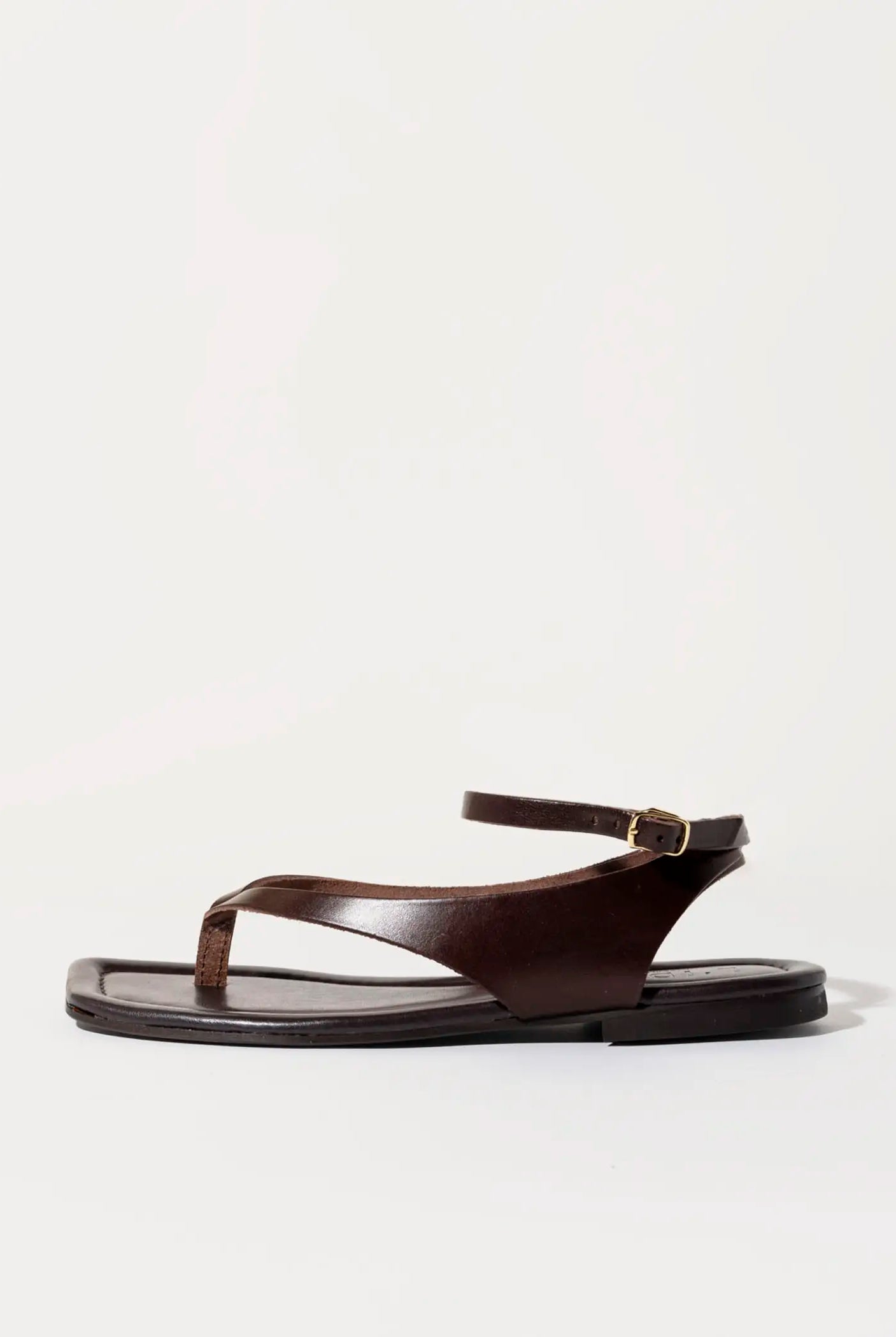 swatch_dark brown leather flat thong sandal flat sandals
