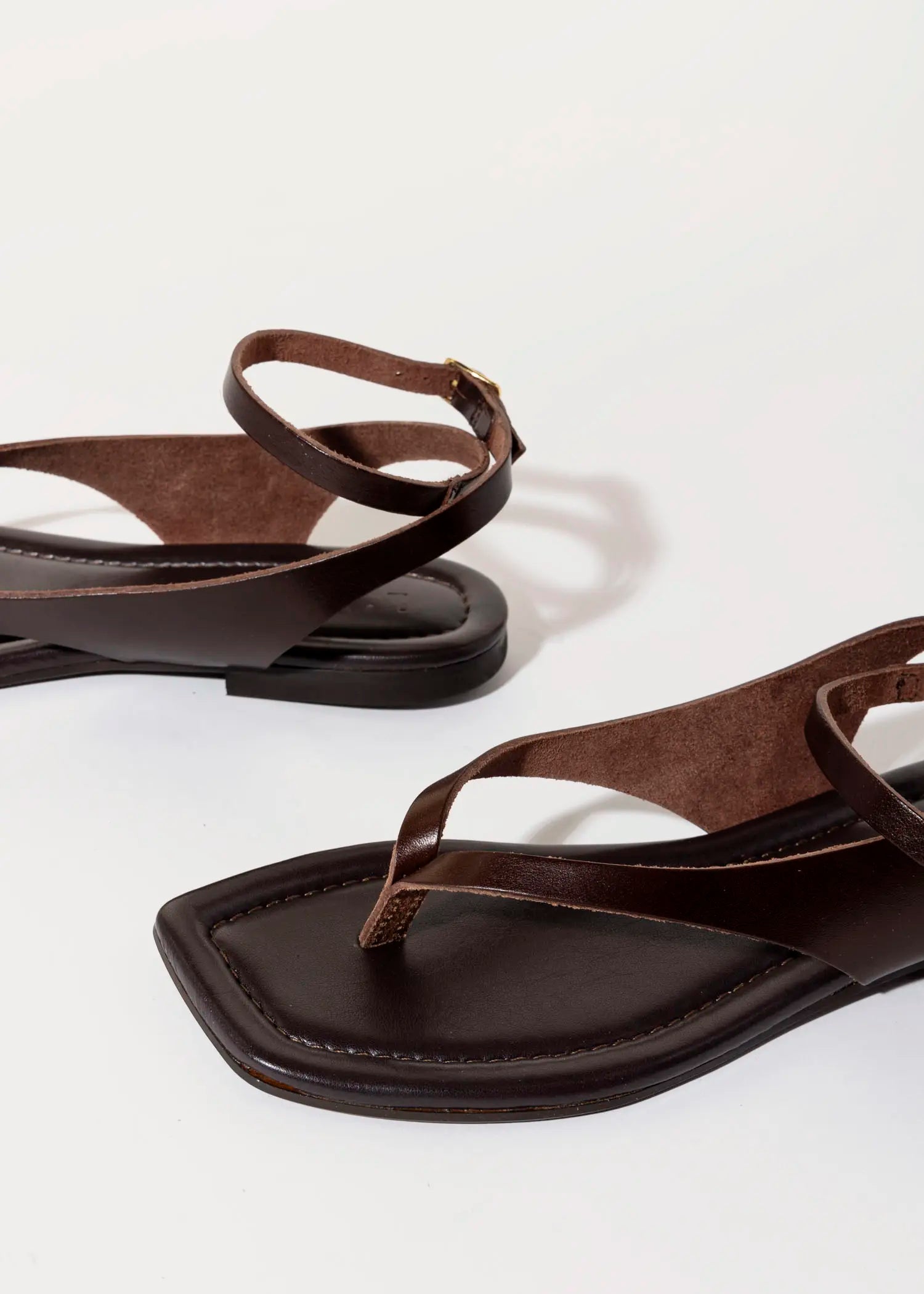 swatch_dark brown leather flat thong sandal flat sandals